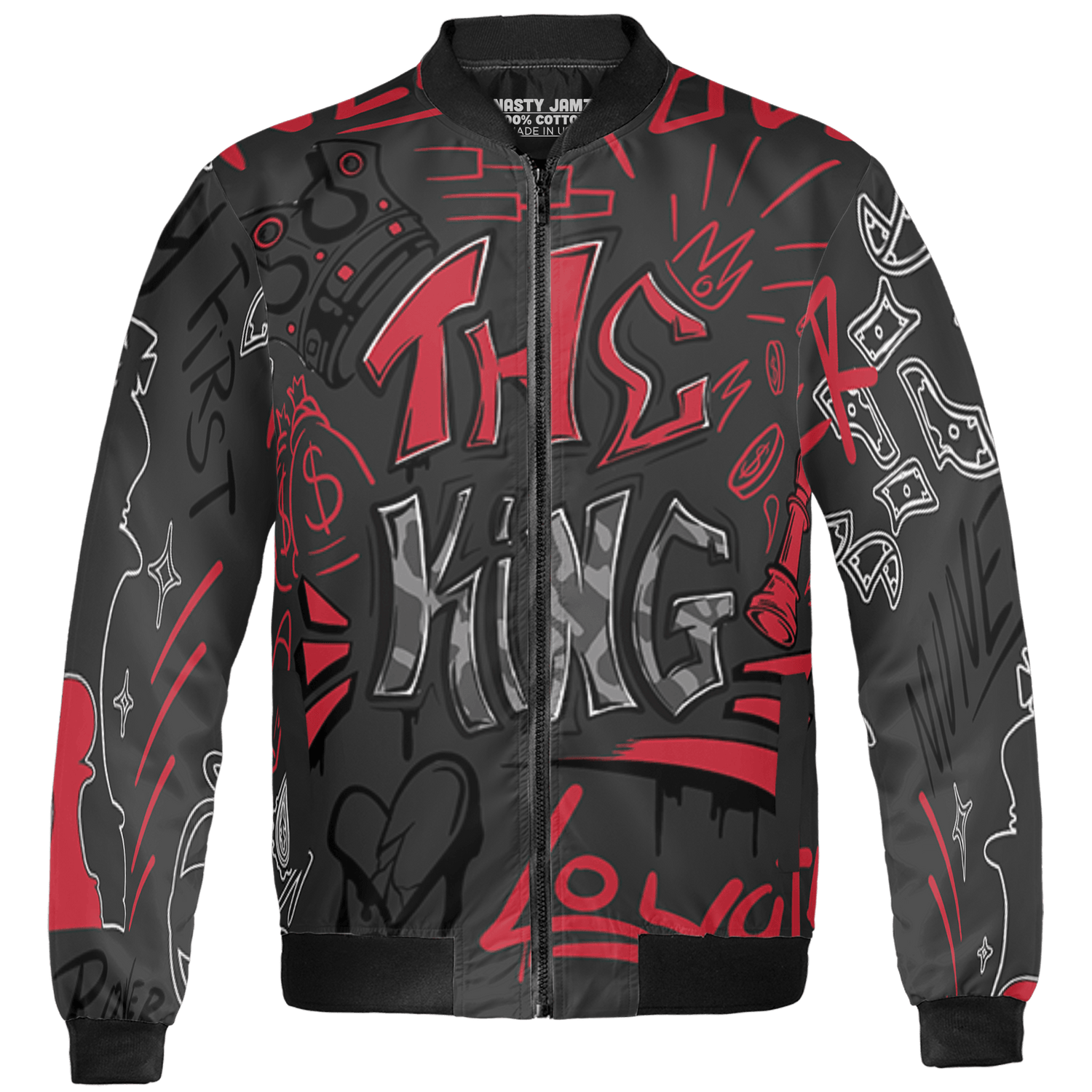 Spizike Low Bred Jacket Match The King 3D All-Over Print Graffiti - NastyJamz