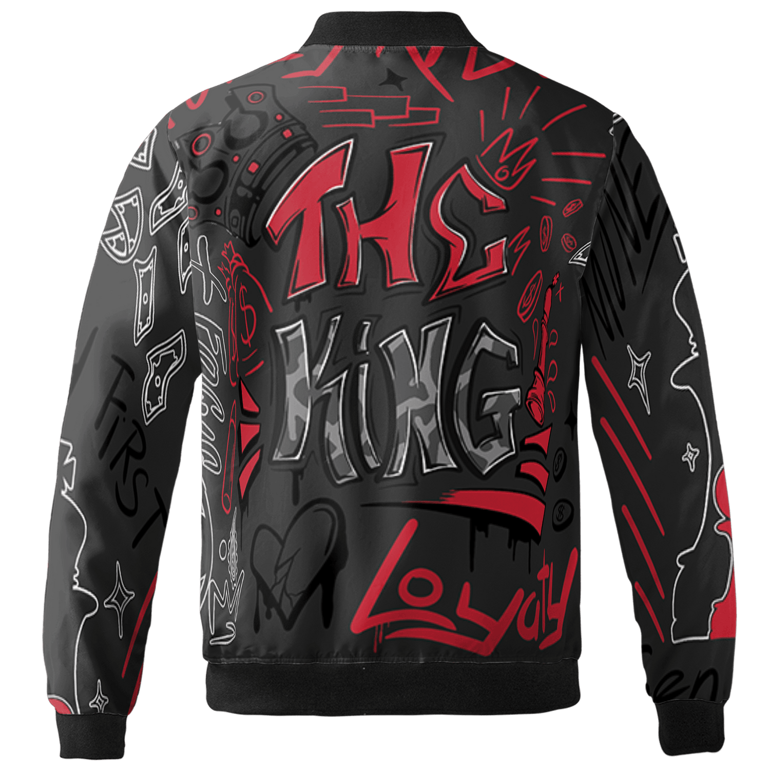 Spizike Low Bred Jacket Match The King 3D All-Over Print Graffiti - NastyJamz