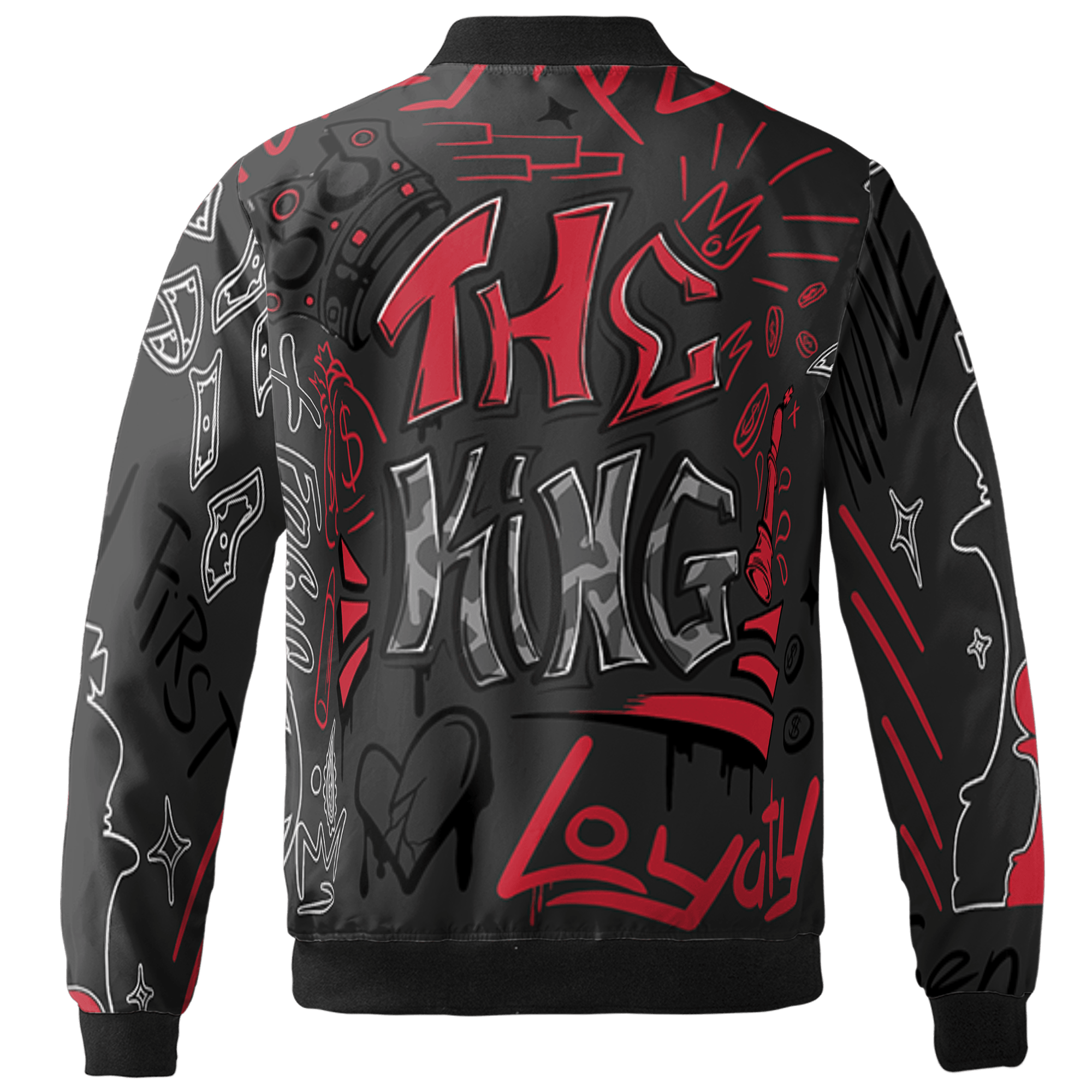 Spizike Low Bred Jacket Match The King 3D All-Over Print Graffiti - NastyJamz