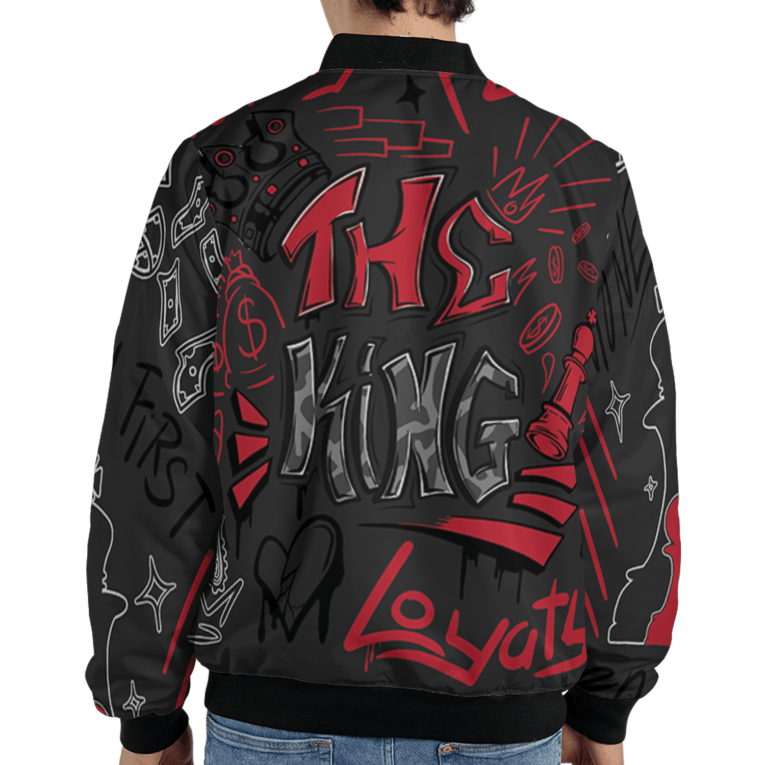 Spizike Low Bred Jacket Match The King 3D All-Over Print Graffiti - NastyJamz