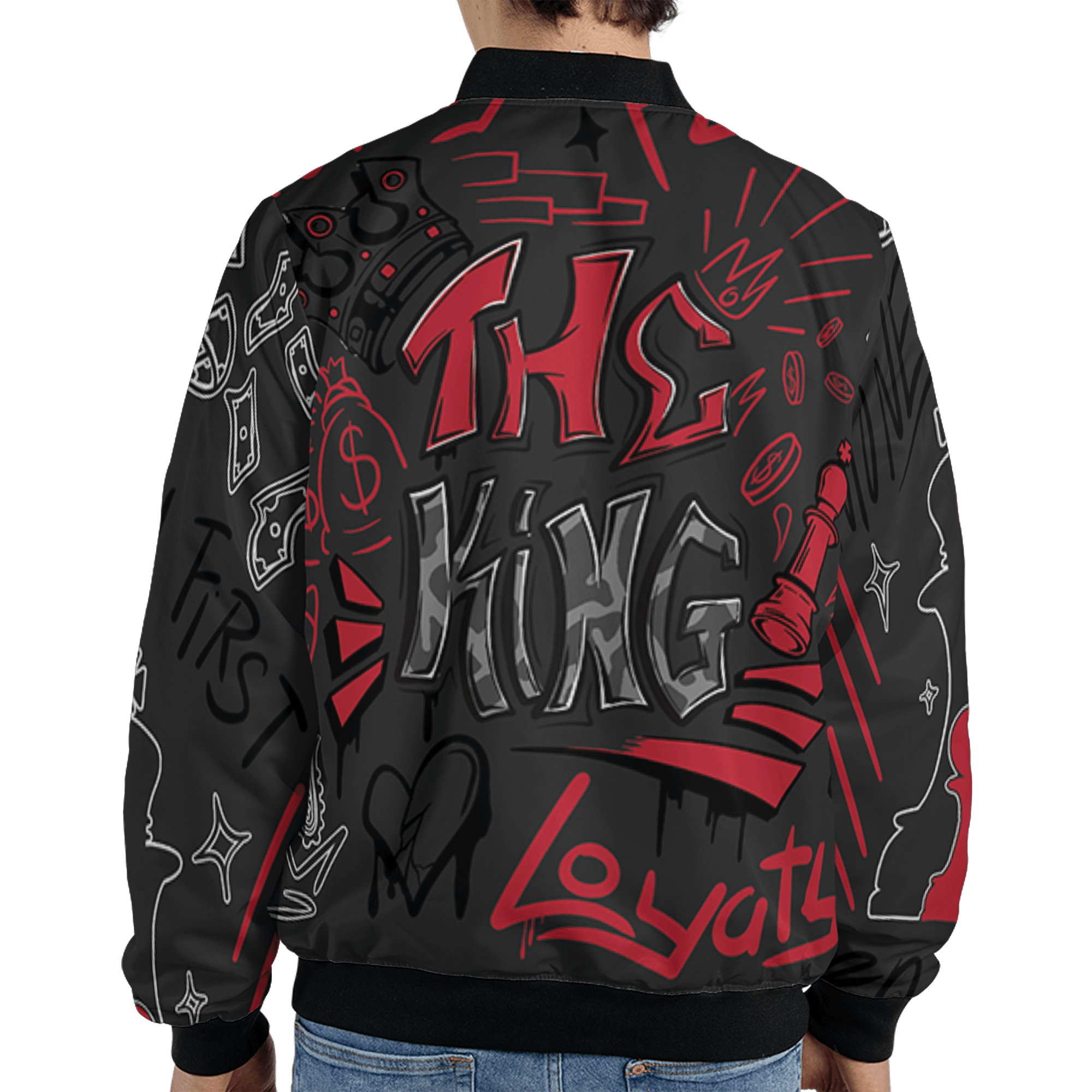 Spizike Low Bred Jacket Match The King 3D All-Over Print Graffiti - NastyJamz