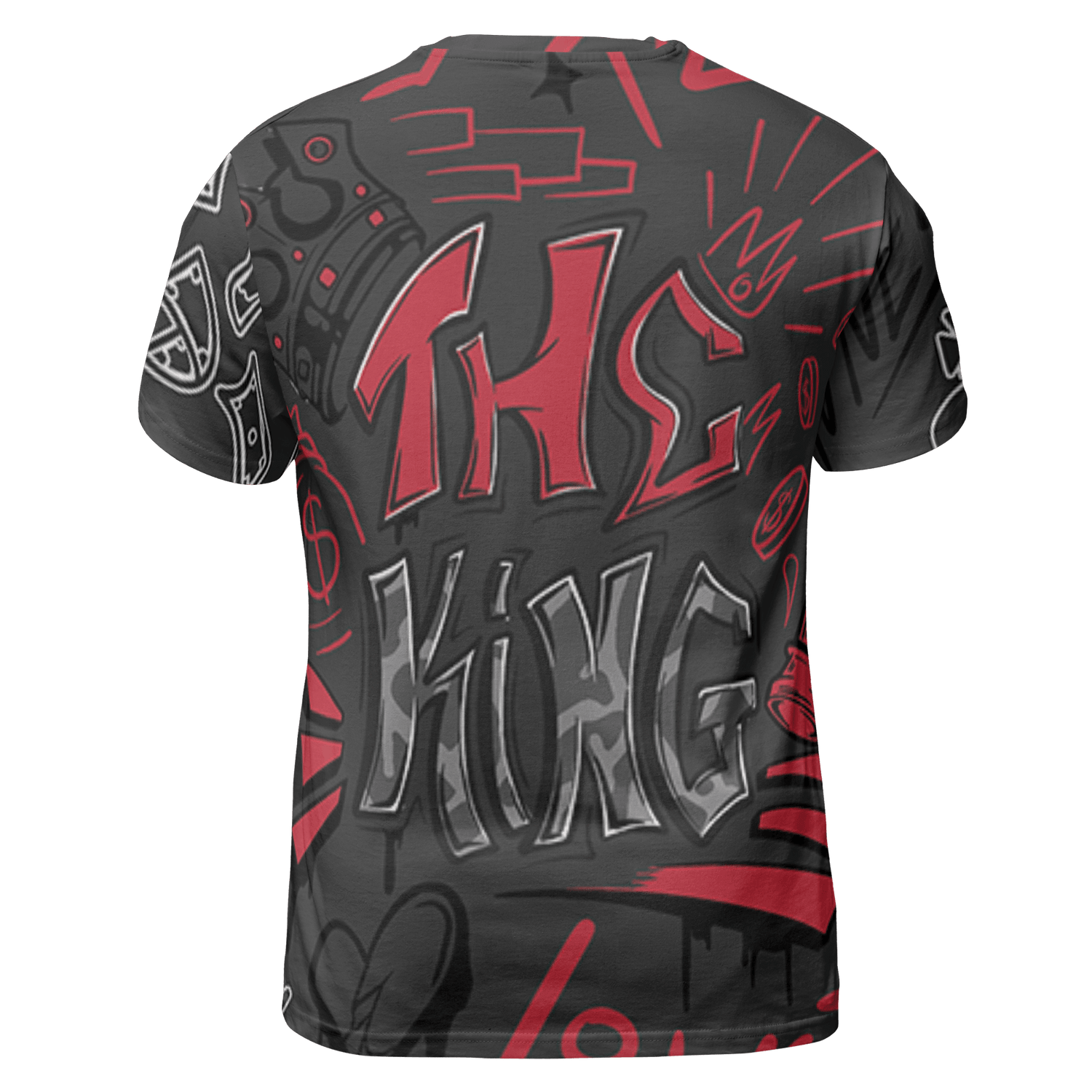 Spizike Low Bred T Shirt Match The King 3D All-Over Print Graffiti - NastyJamz