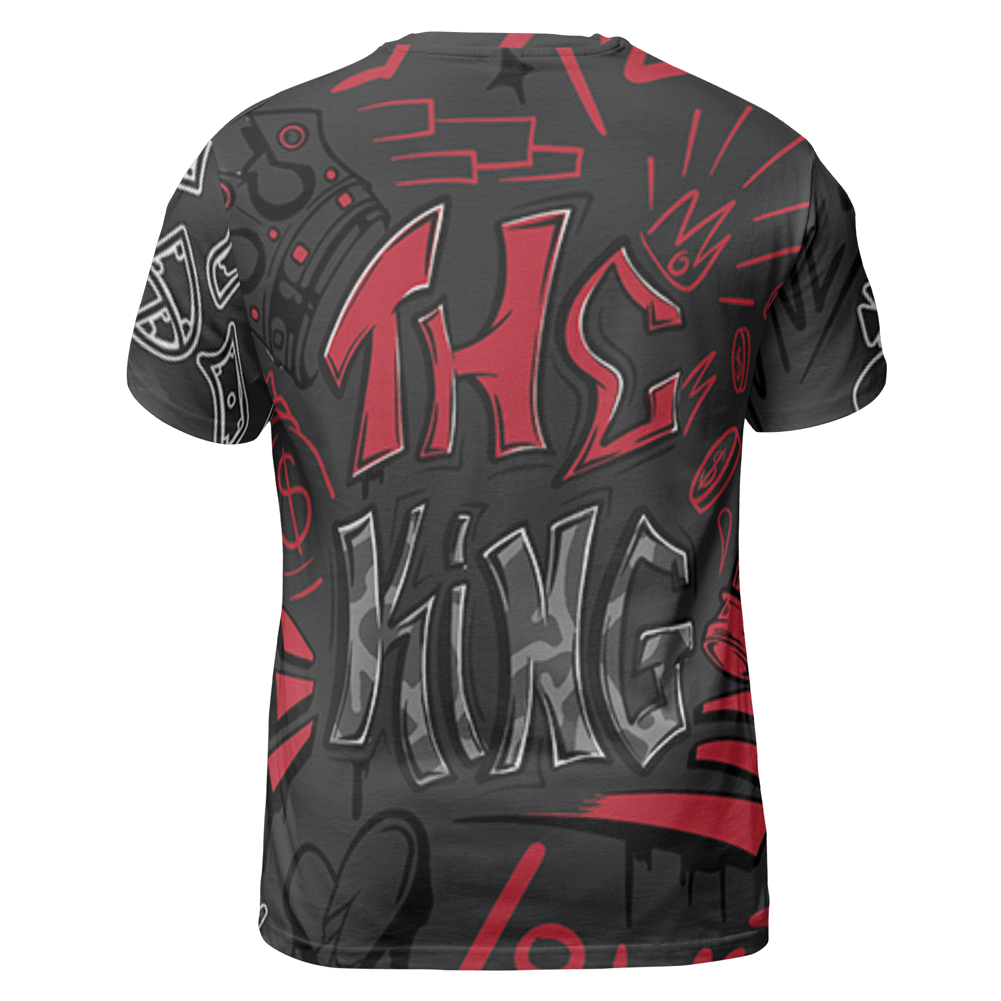 Spizike Low Bred T Shirt Match The King 3D All-Over Print Graffiti - NastyJamz