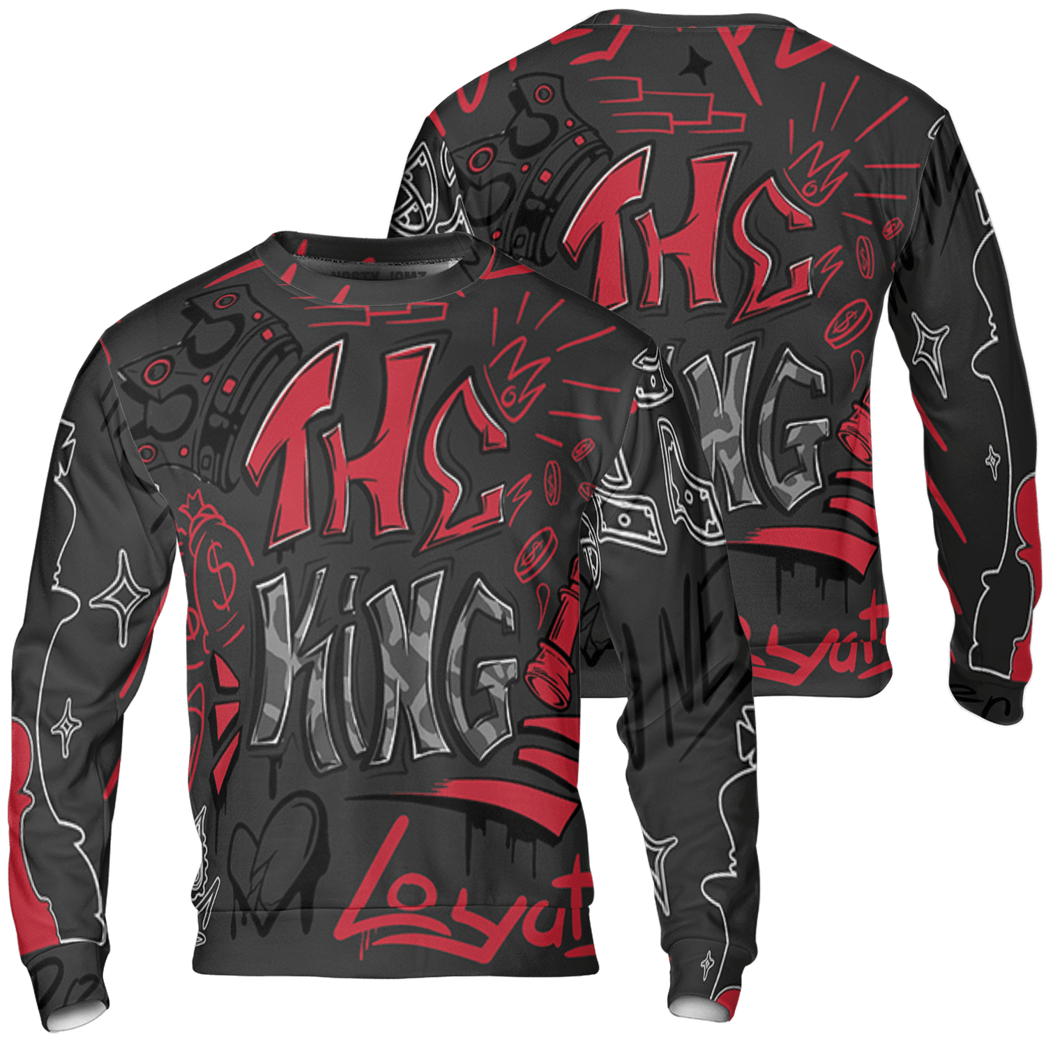 Spizike Low Bred Sweatshirt Match The King 3D All-Over Print Graffiti - NastyJamz