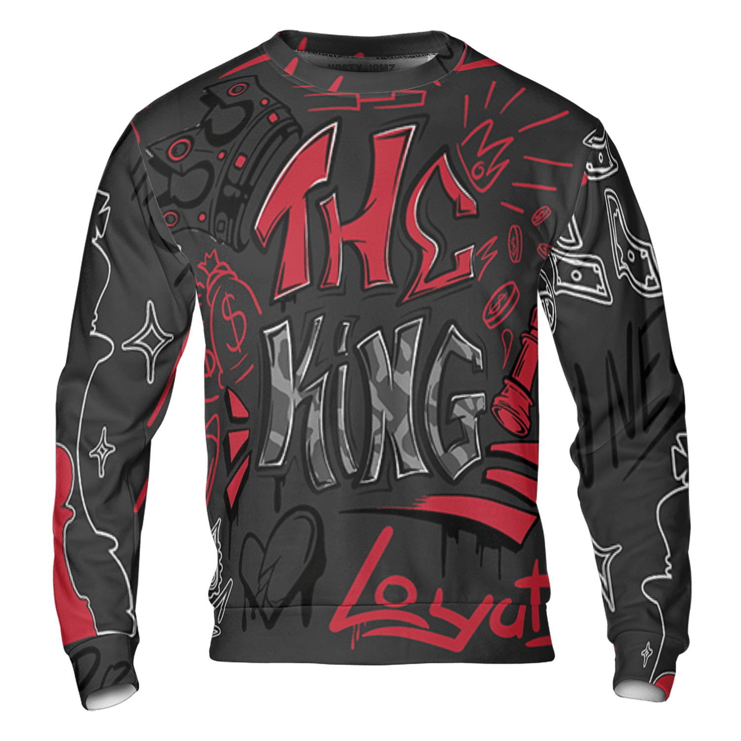 Spizike Low Bred Sweatshirt Match The King 3D All-Over Print Graffiti - NastyJamz