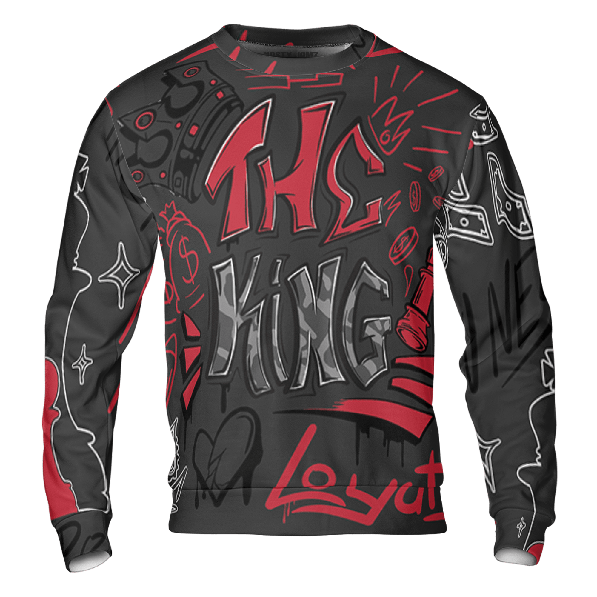 Spizike Low Bred Sweatshirt Match The King 3D All-Over Print Graffiti - NastyJamz