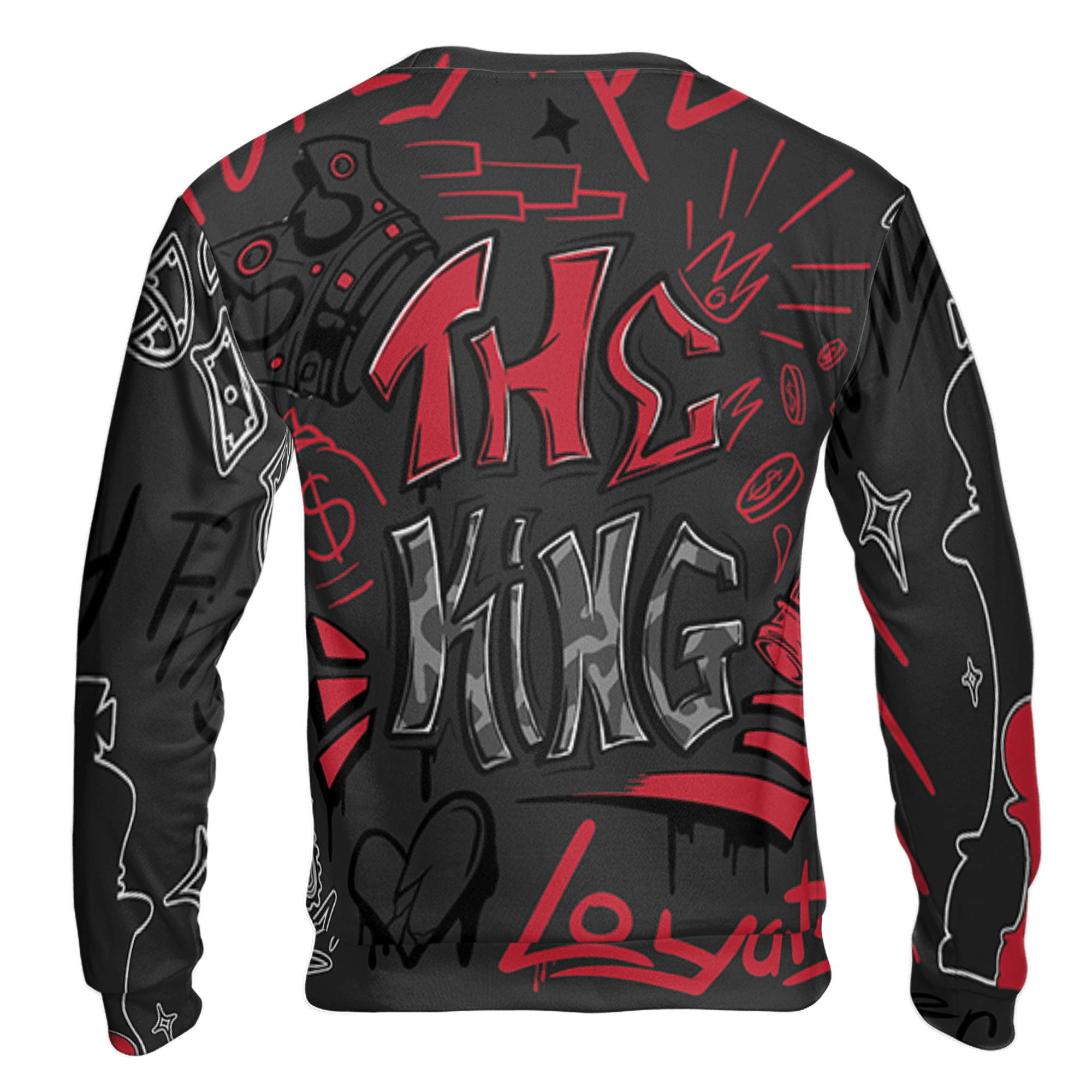 Spizike Low Bred Sweatshirt Match The King 3D All-Over Print Graffiti - NastyJamz