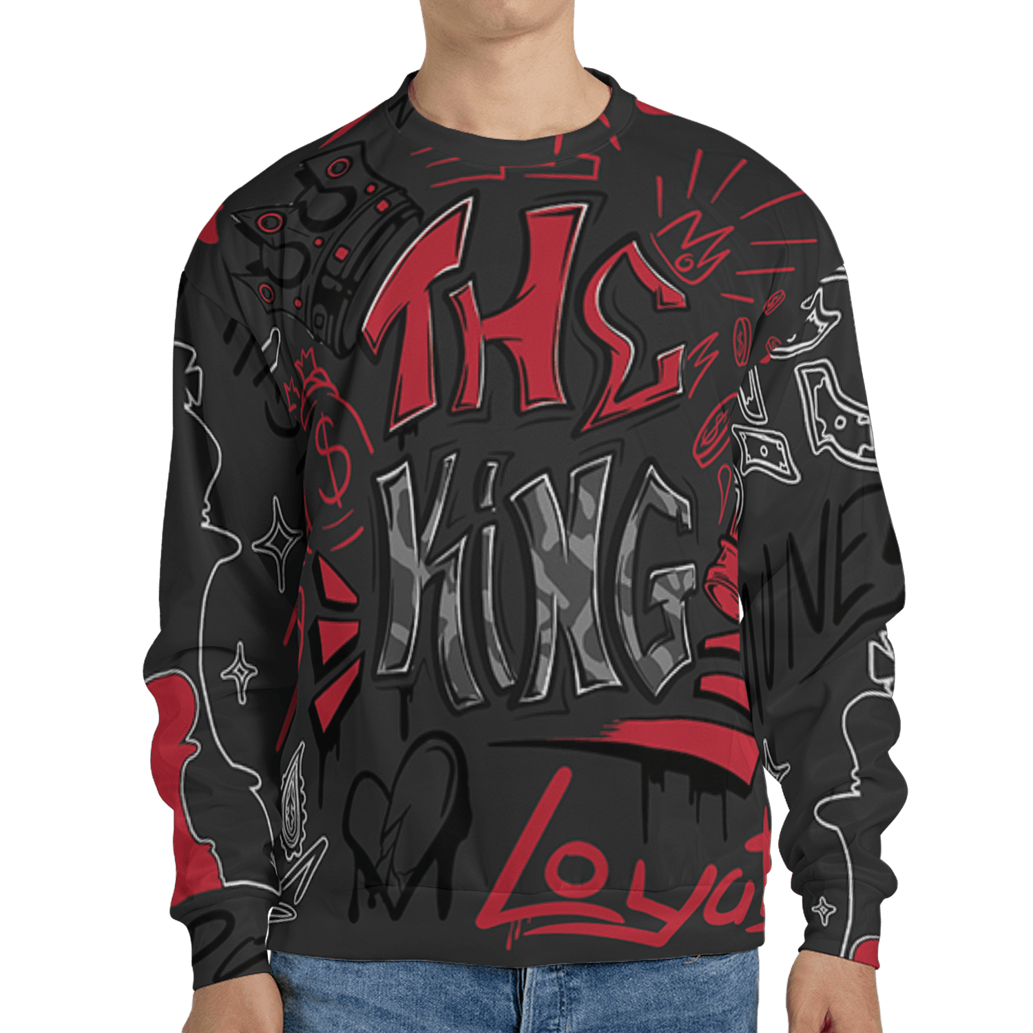 Spizike Low Bred Sweatshirt Match The King 3D All-Over Print Graffiti - NastyJamz