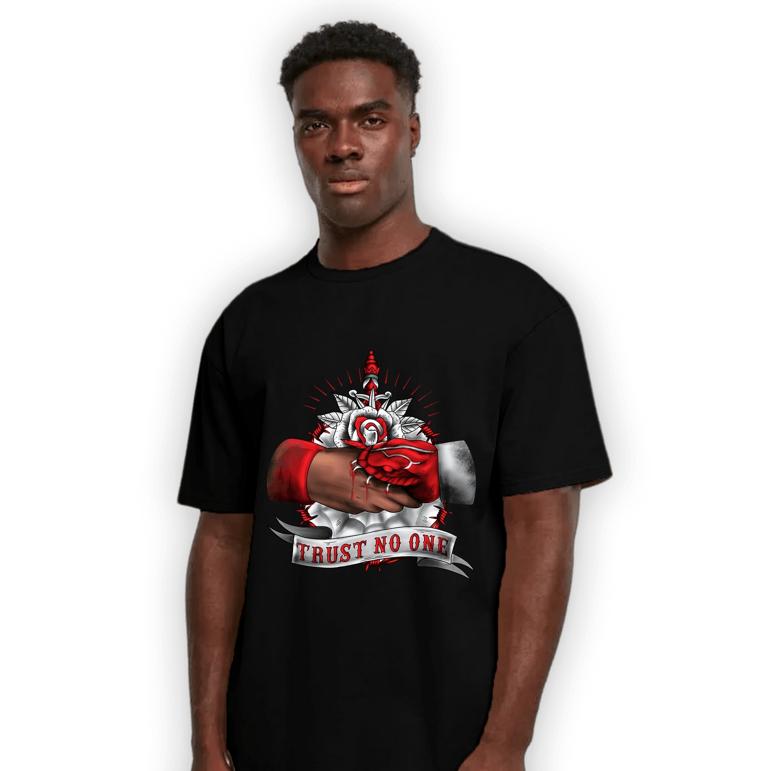 Cherry 11s T Shirt Match Trust No One Old School - NastyJamz