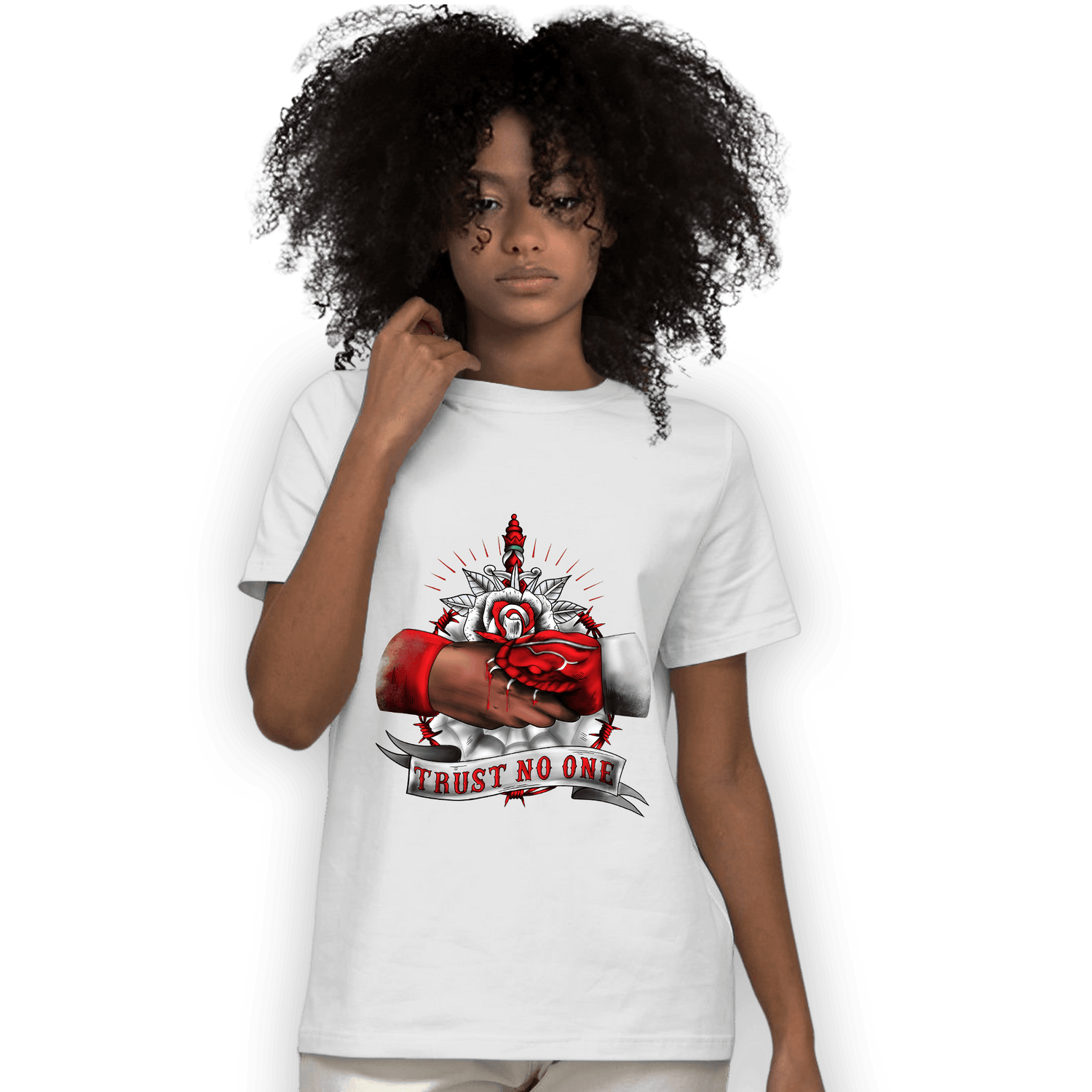 Cherry 11s T Shirt Match Trust No One Old School - NastyJamz