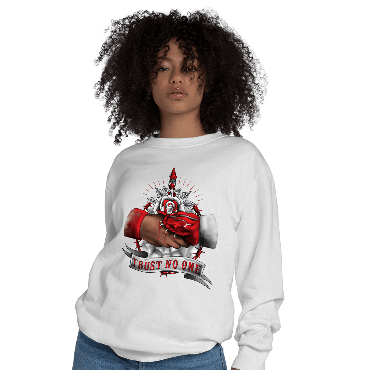 Cherry 11s Sweatshirt Match Trust No One Old School - NastyJamz