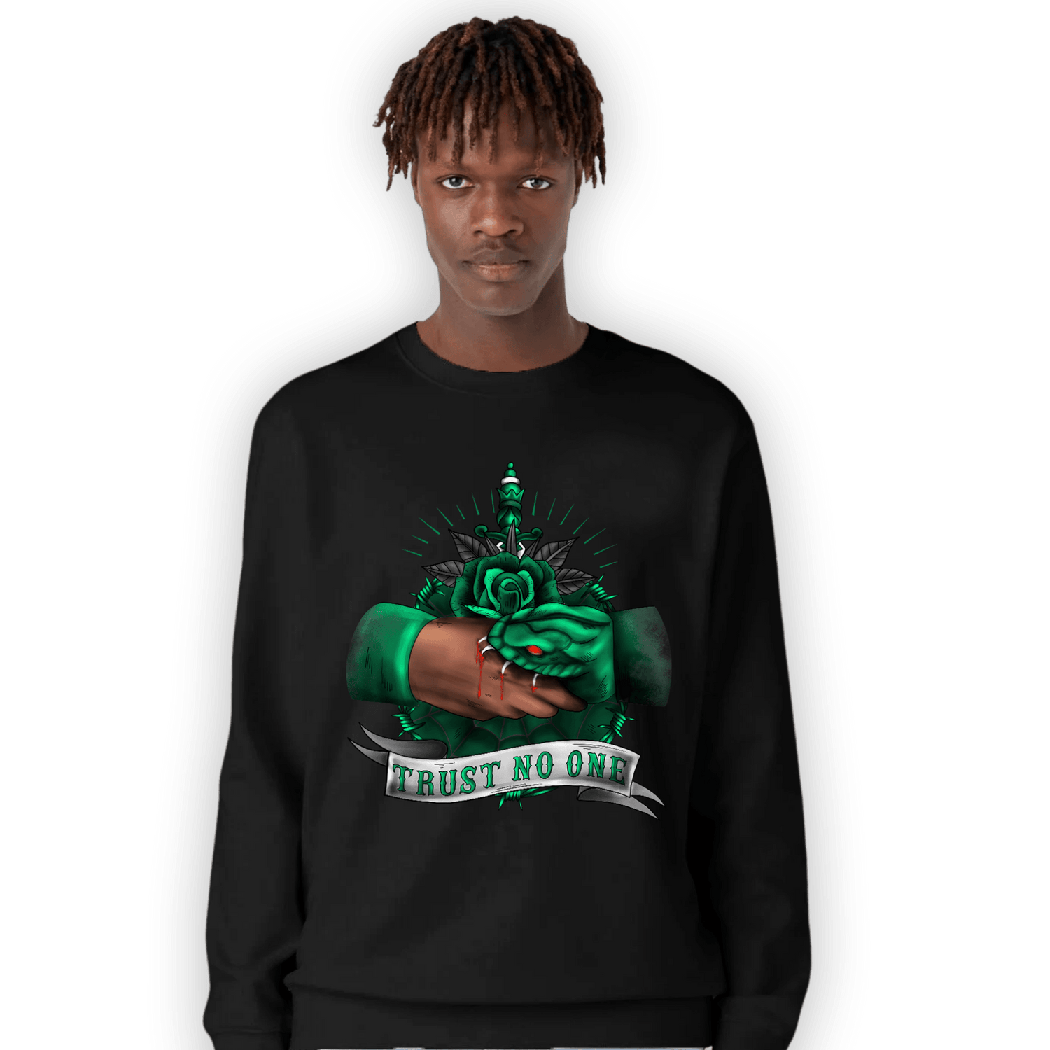 Celtic Lucky Green 1s Sweatshirt Match Trust No One Old School - NastyJamz