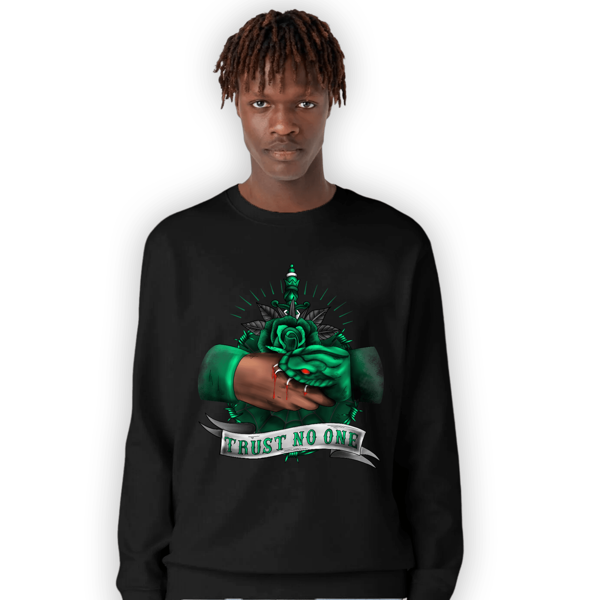 Celtic Lucky Green 1s Sweatshirt Match Trust No One Old School - NastyJamz