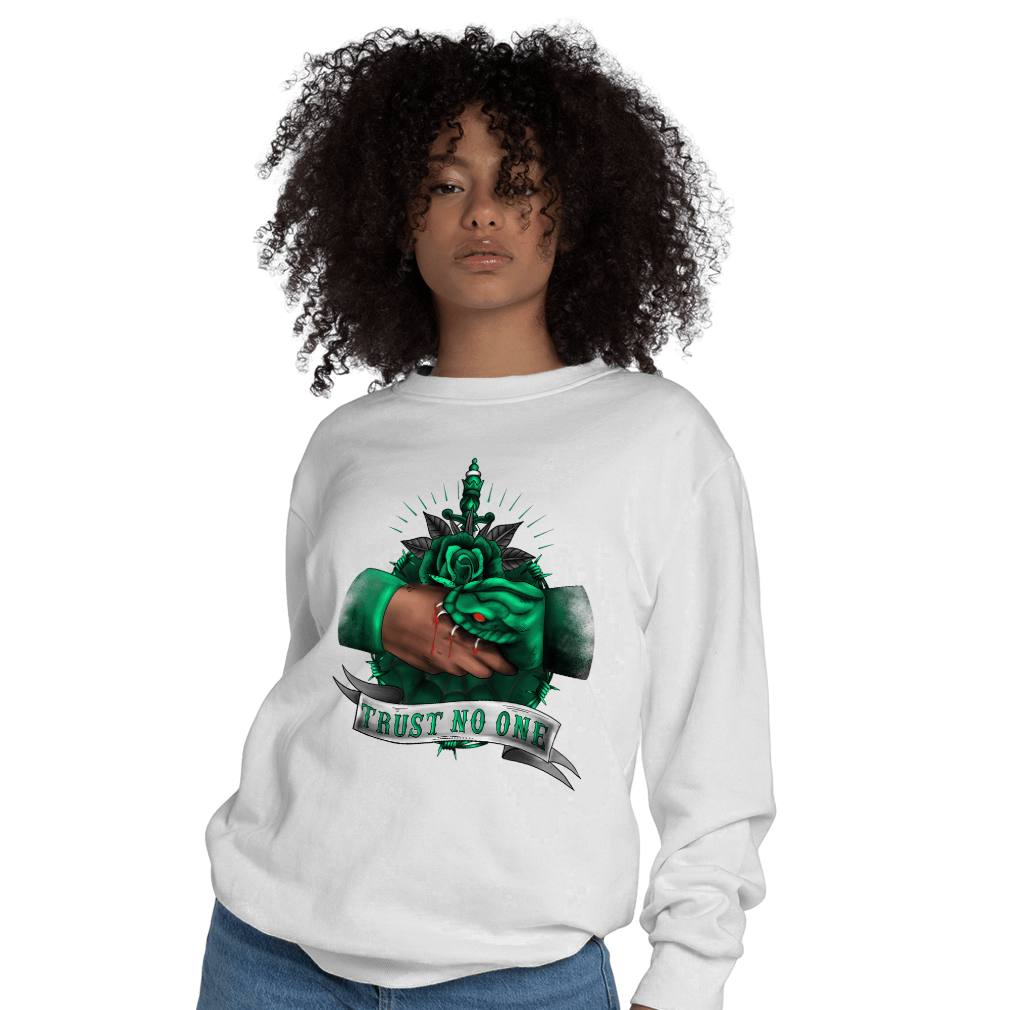 Celtic Lucky Green 1s Sweatshirt Match Trust No One Old School - NastyJamz