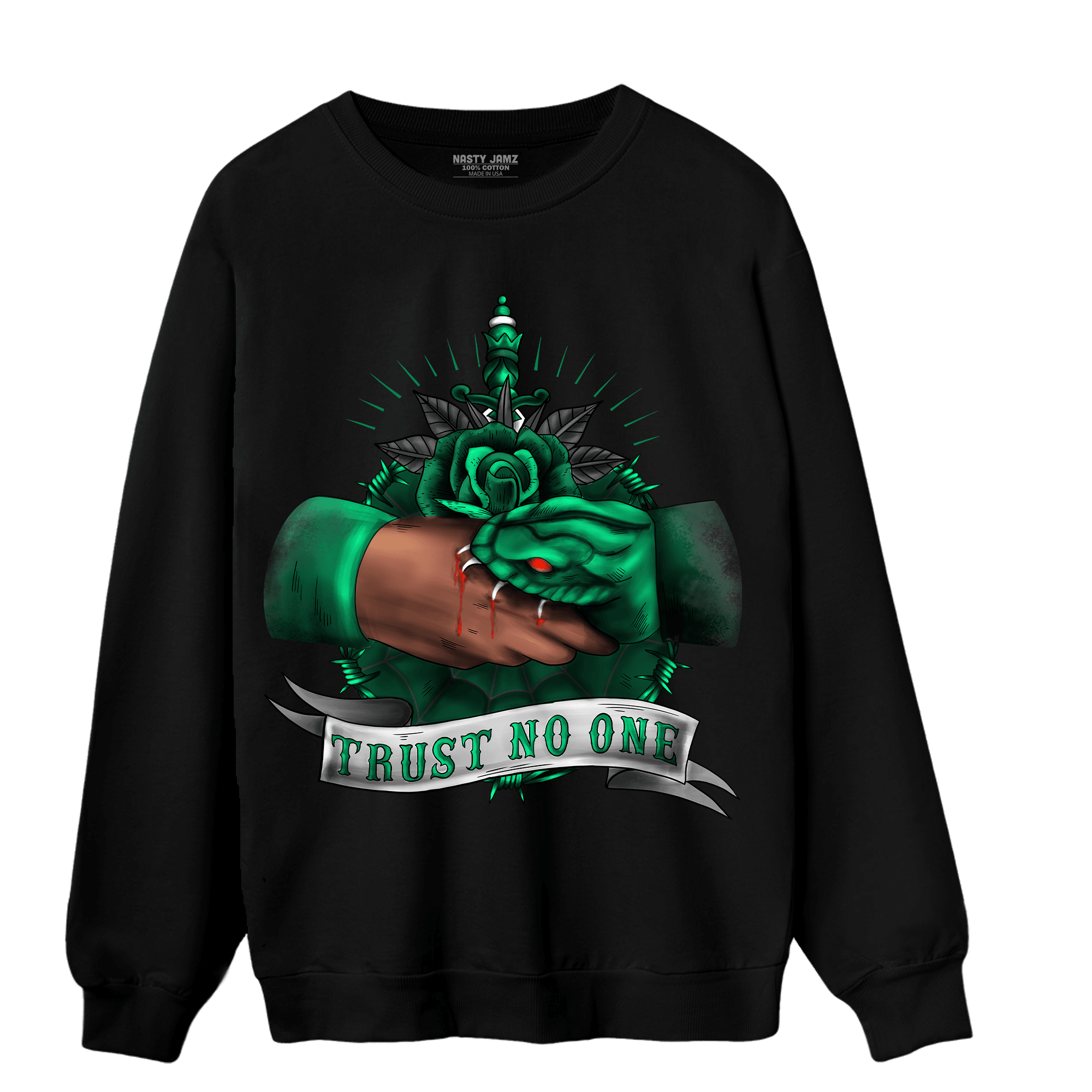 Celtic Lucky Green 1s Sweatshirt Match Trust No One Old School - NastyJamz
