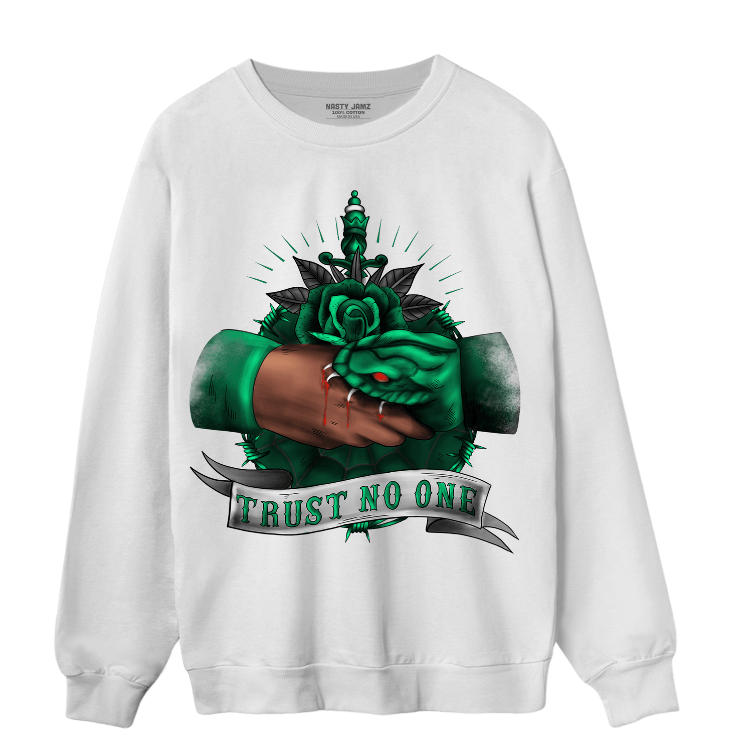 Celtic Lucky Green 1s Sweatshirt Match Trust No One Old School - NastyJamz