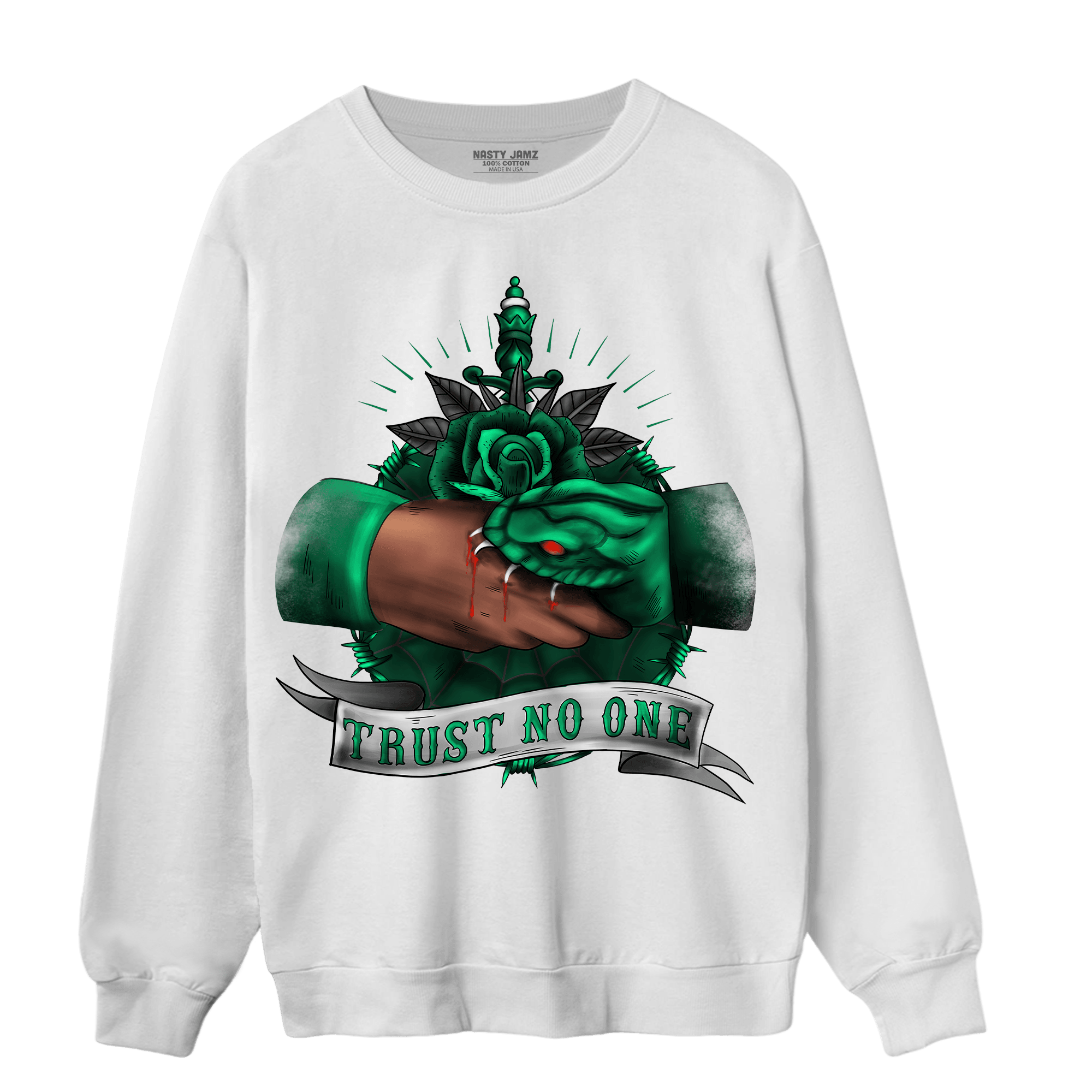 Celtic Lucky Green 1s Sweatshirt Match Trust No One Old School - NastyJamz
