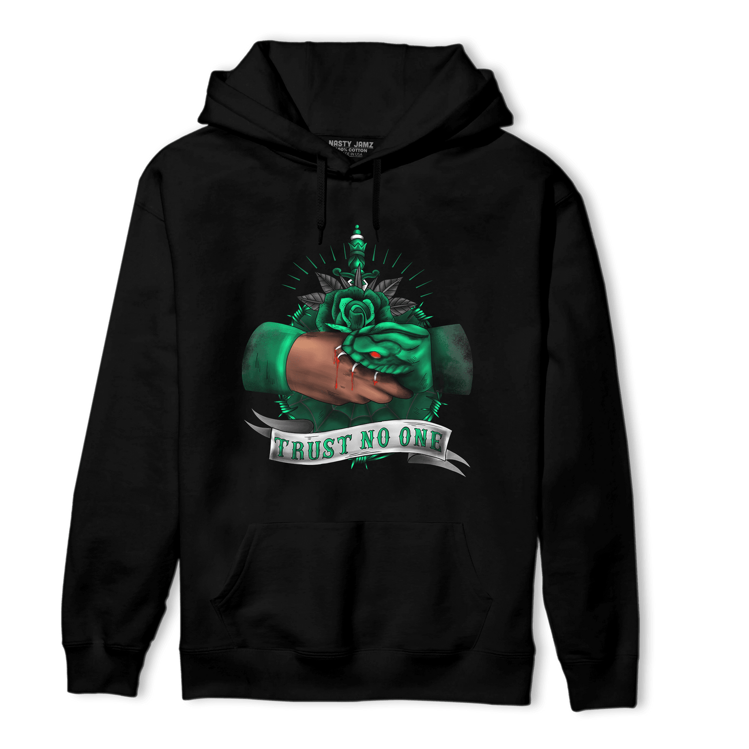 Celtic Lucky Green 1s Hoodie Match Trust No One Old School - NastyJamz