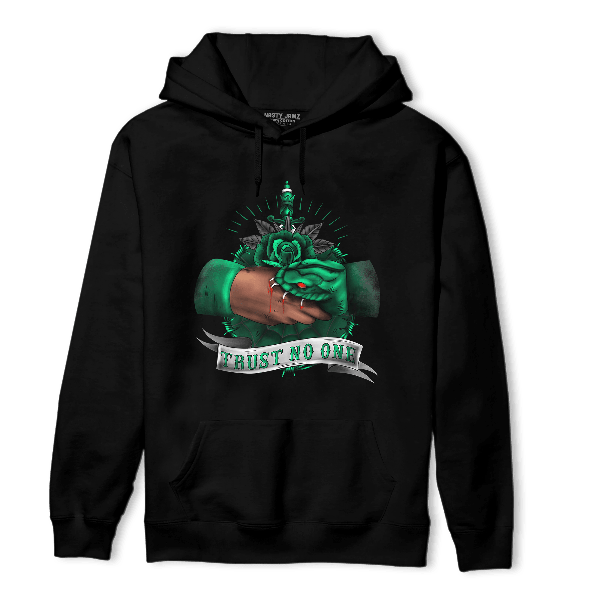 Celtic Lucky Green 1s Hoodie Match Trust No One Old School - NastyJamz