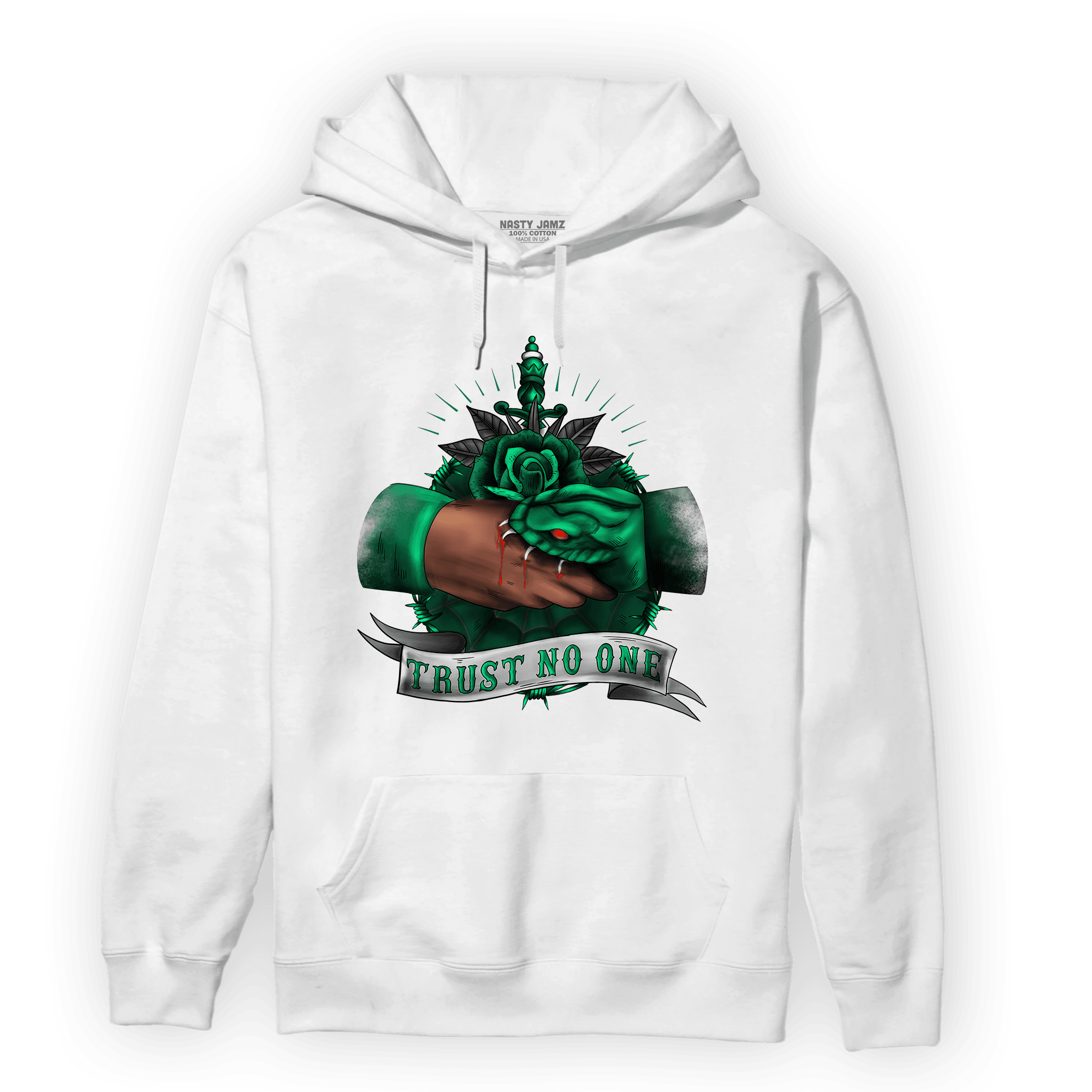 Celtic Lucky Green 1s Hoodie Match Trust No One Old School - NastyJamz
