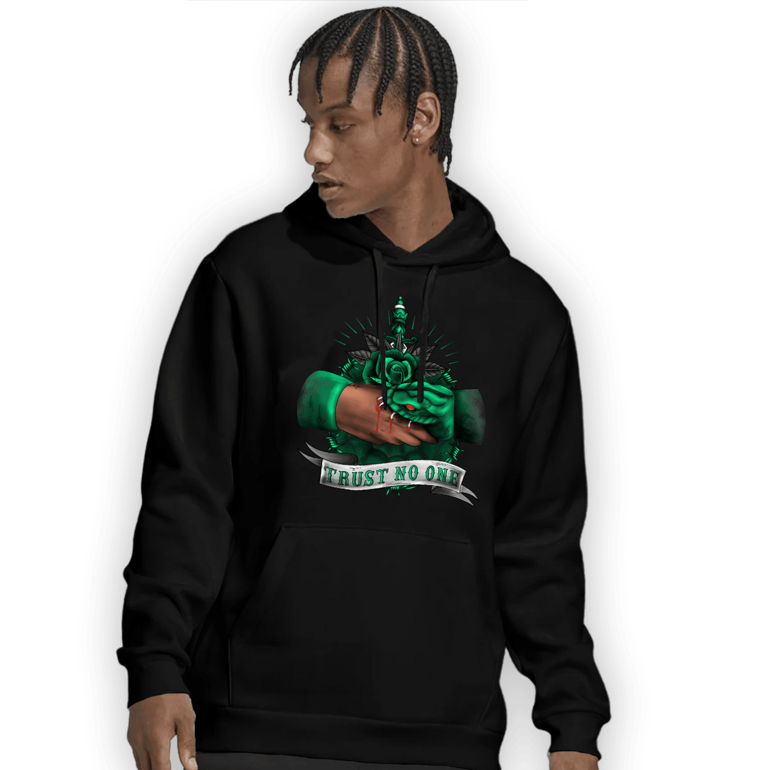 Celtic Lucky Green 1s Hoodie Match Trust No One Old School - NastyJamz