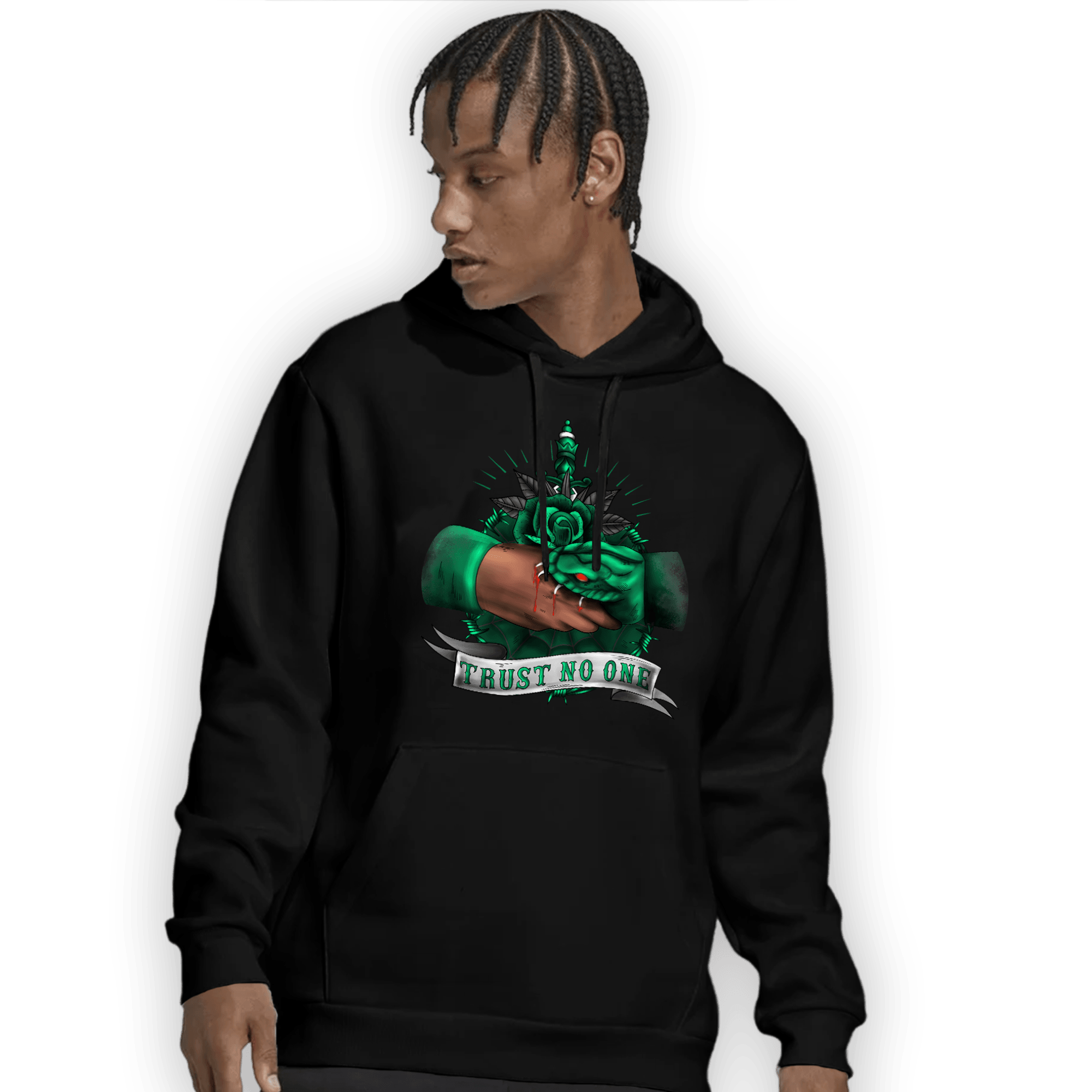 Celtic Lucky Green 1s Hoodie Match Trust No One Old School - NastyJamz
