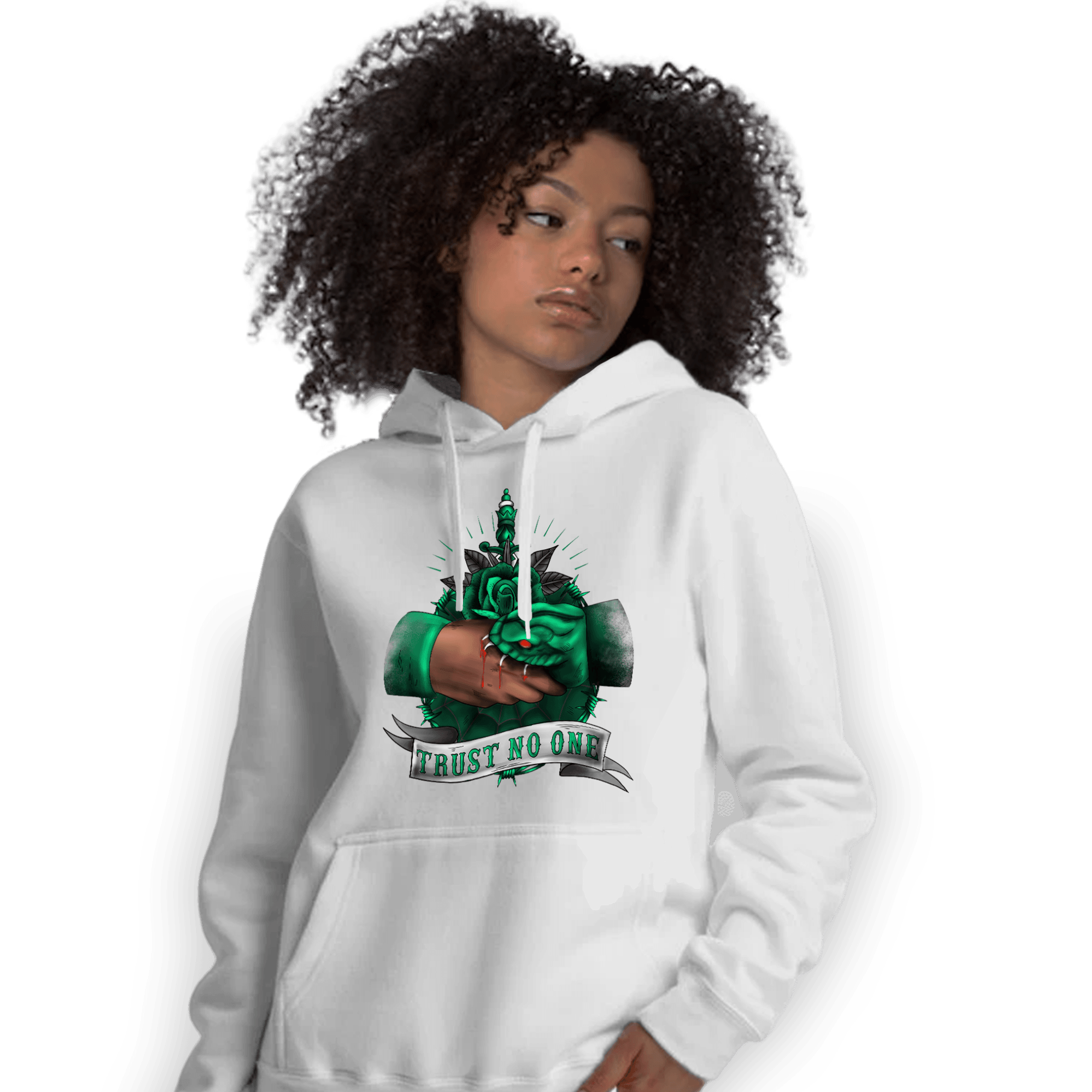 Celtic Lucky Green 1s Hoodie Match Trust No One Old School - NastyJamz