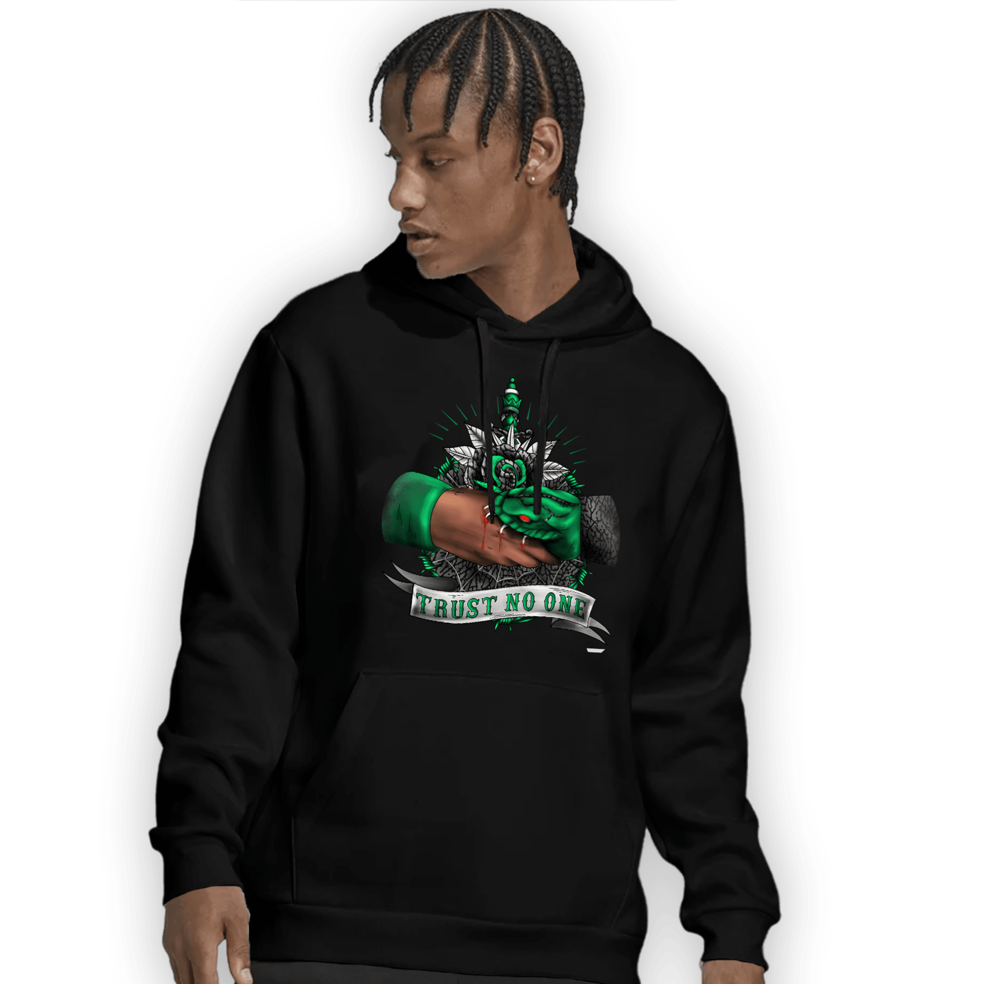 Lucky Green 3s Hoodie Match Trust No One Old School - NastyJamz