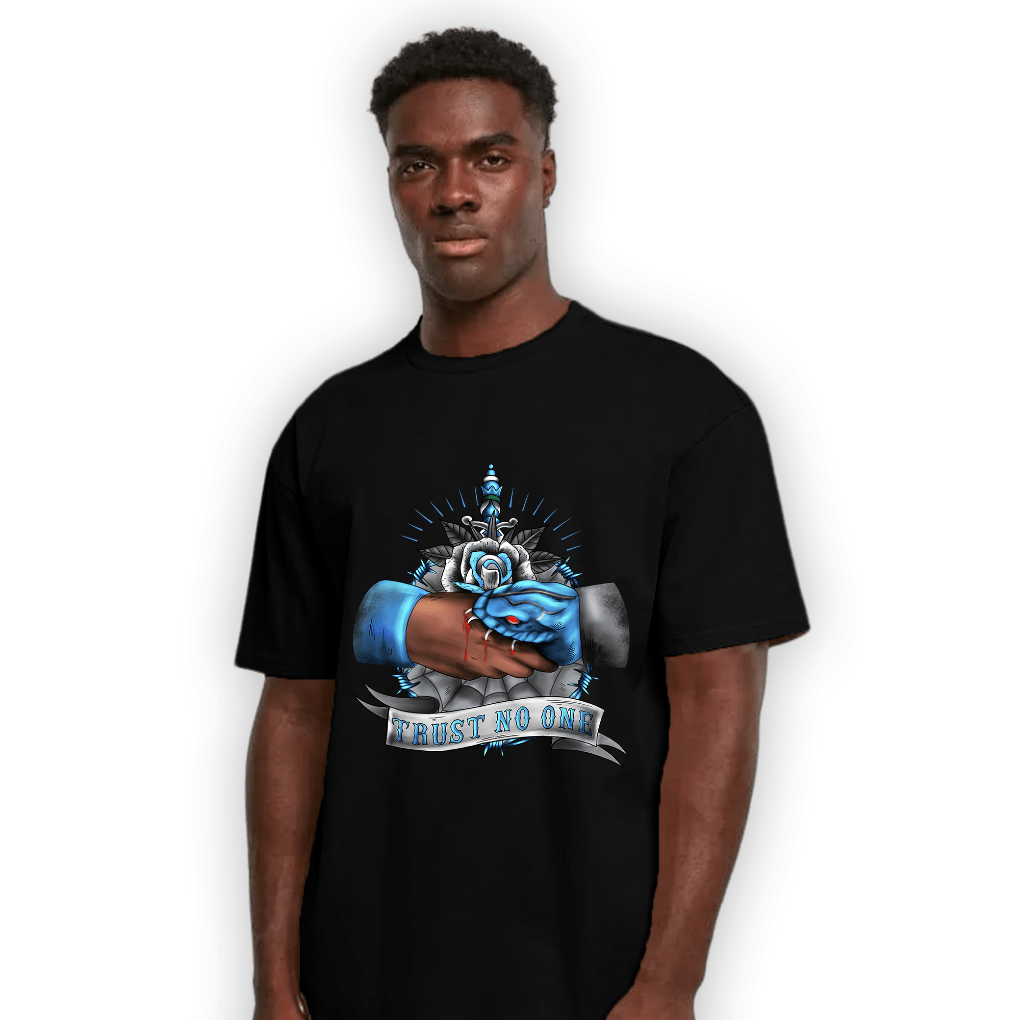 University Blue 5s T Shirt Match Trust No One Old School - NastyJamz