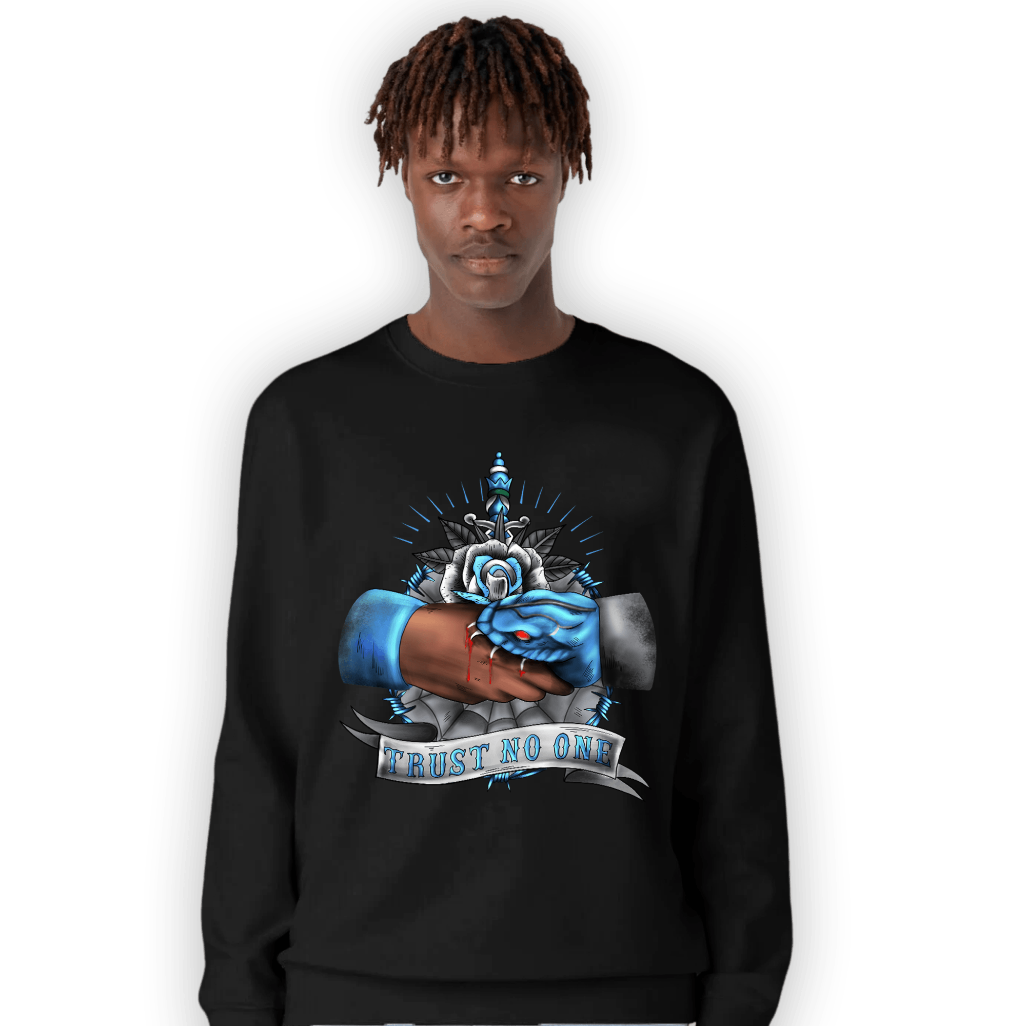 University Blue 5s Sweatshirt Match Trust No One Old School - NastyJamz