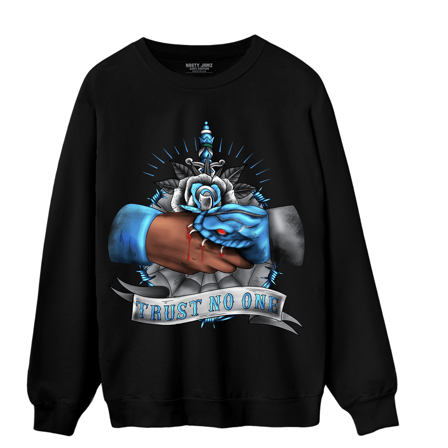 University Blue 5s Sweatshirt Match Trust No One Old School - NastyJamz