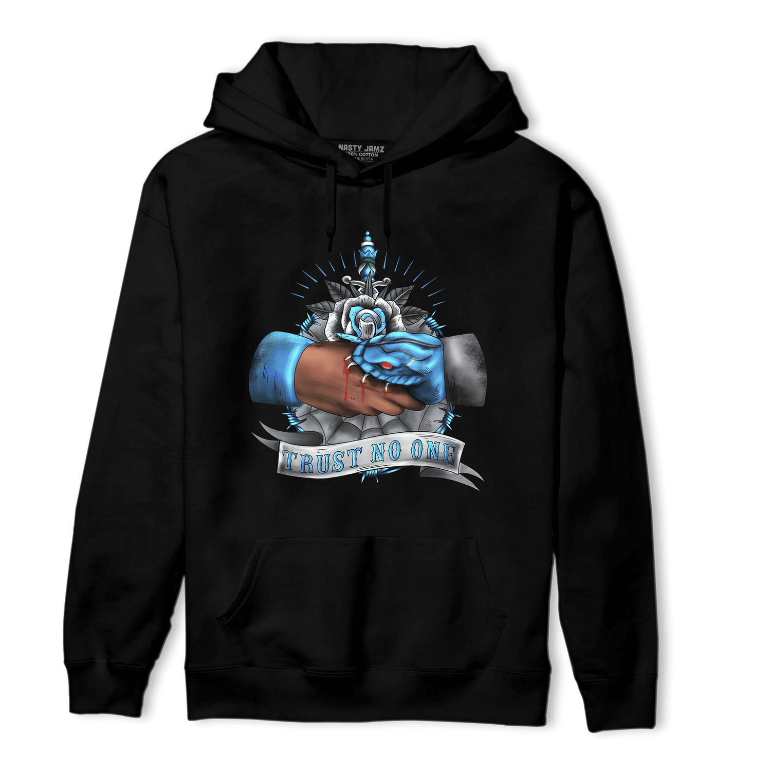 University Blue 5s Hoodie Match Trust No One Old School - NastyJamz
