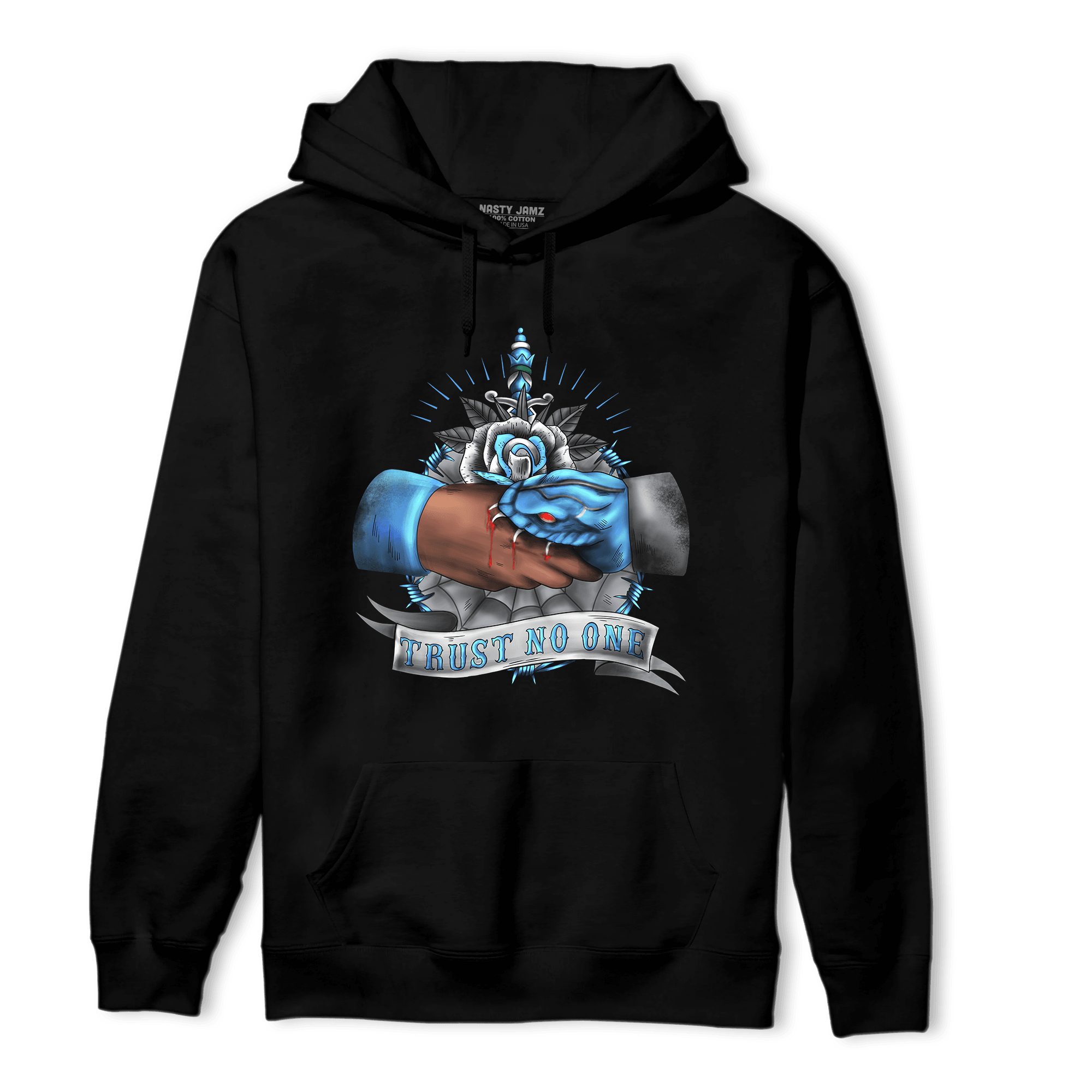 University Blue 5s Hoodie Match Trust No One Old School - NastyJamz