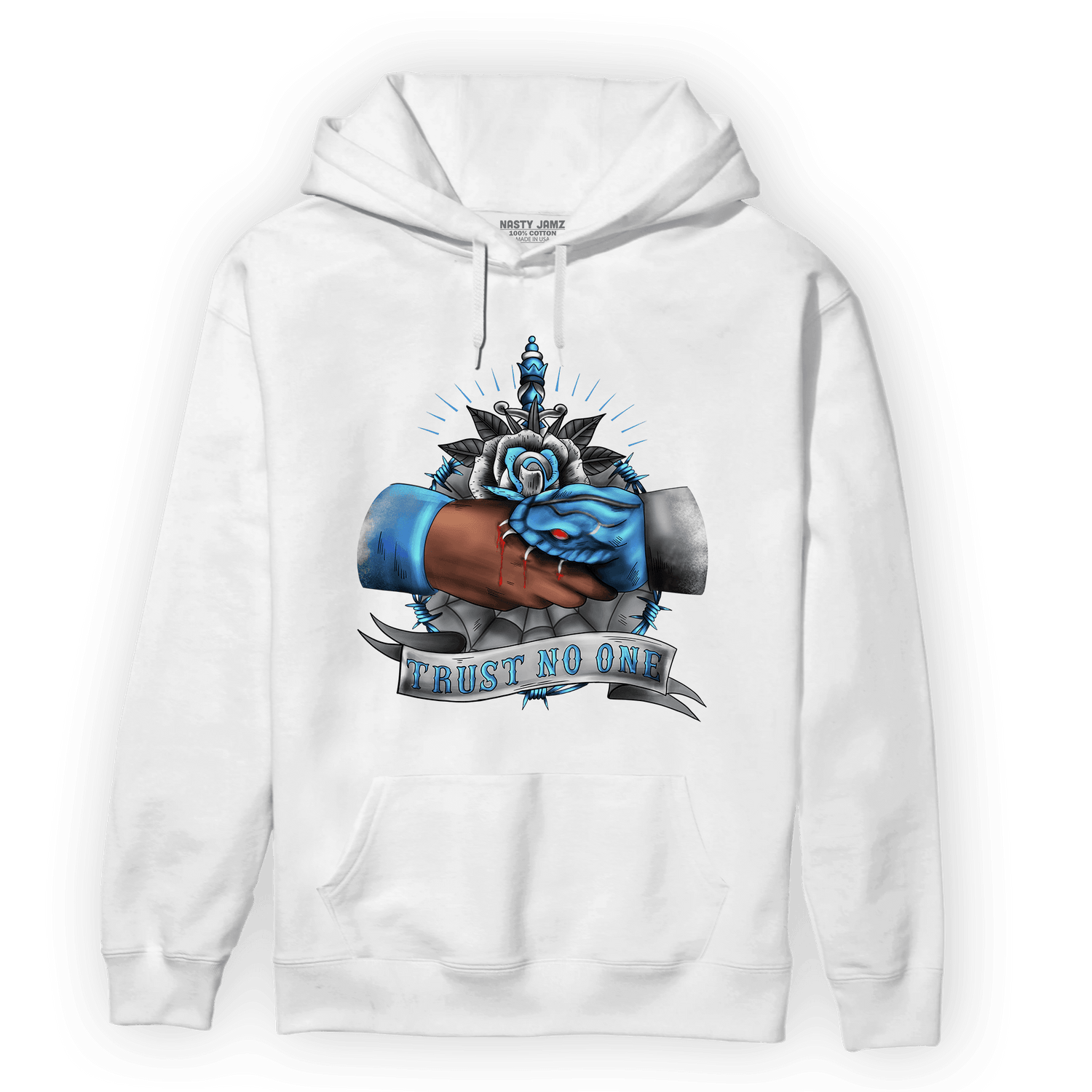 University Blue 5s Hoodie Match Trust No One Old School - NastyJamz