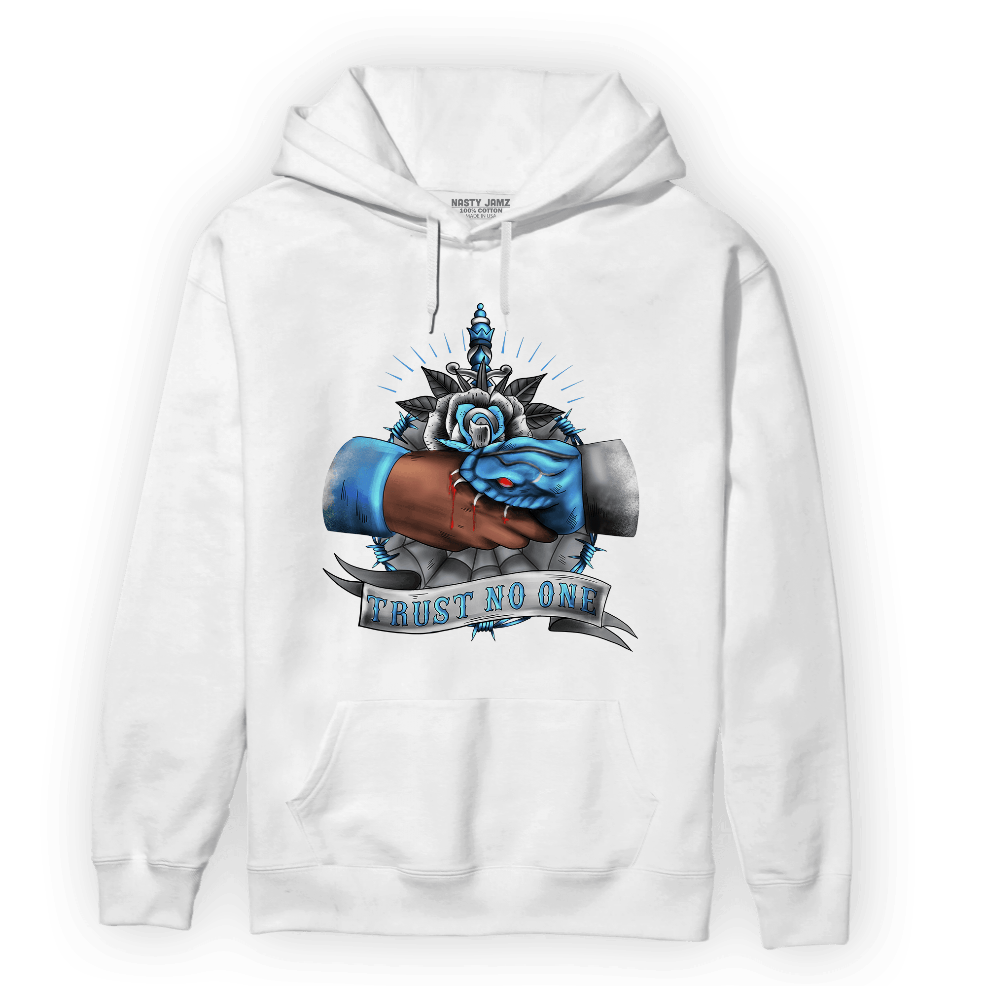 University Blue 5s Hoodie Match Trust No One Old School - NastyJamz