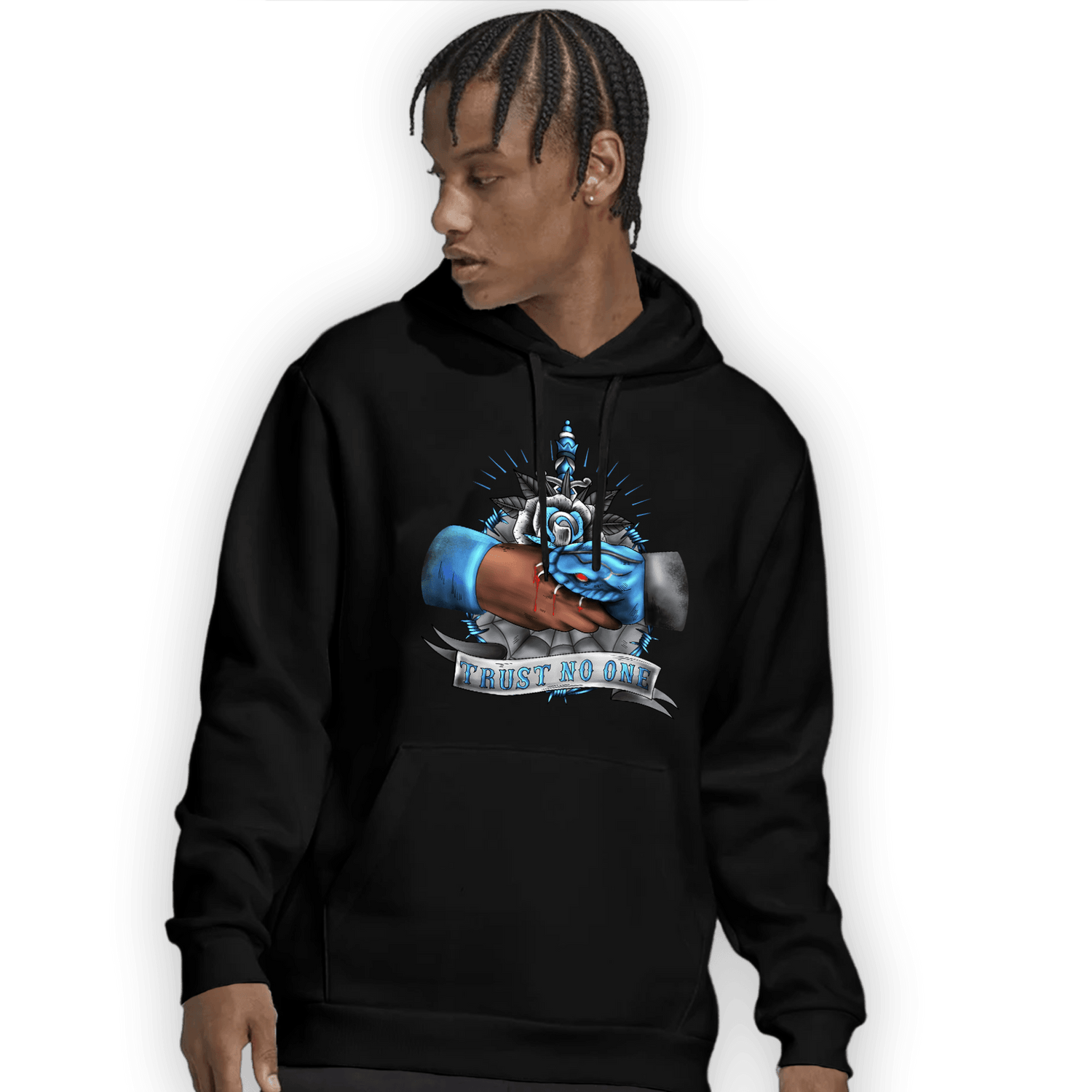 University Blue 5s Hoodie Match Trust No One Old School - NastyJamz