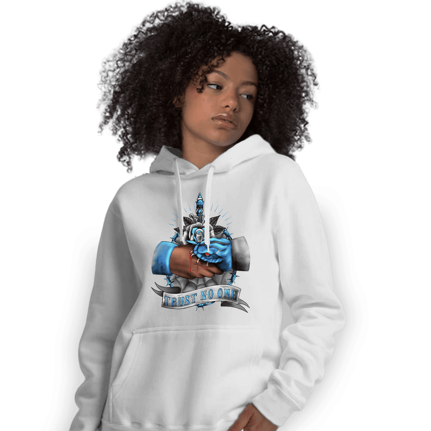 University Blue 5s Hoodie Match Trust No One Old School - NastyJamz