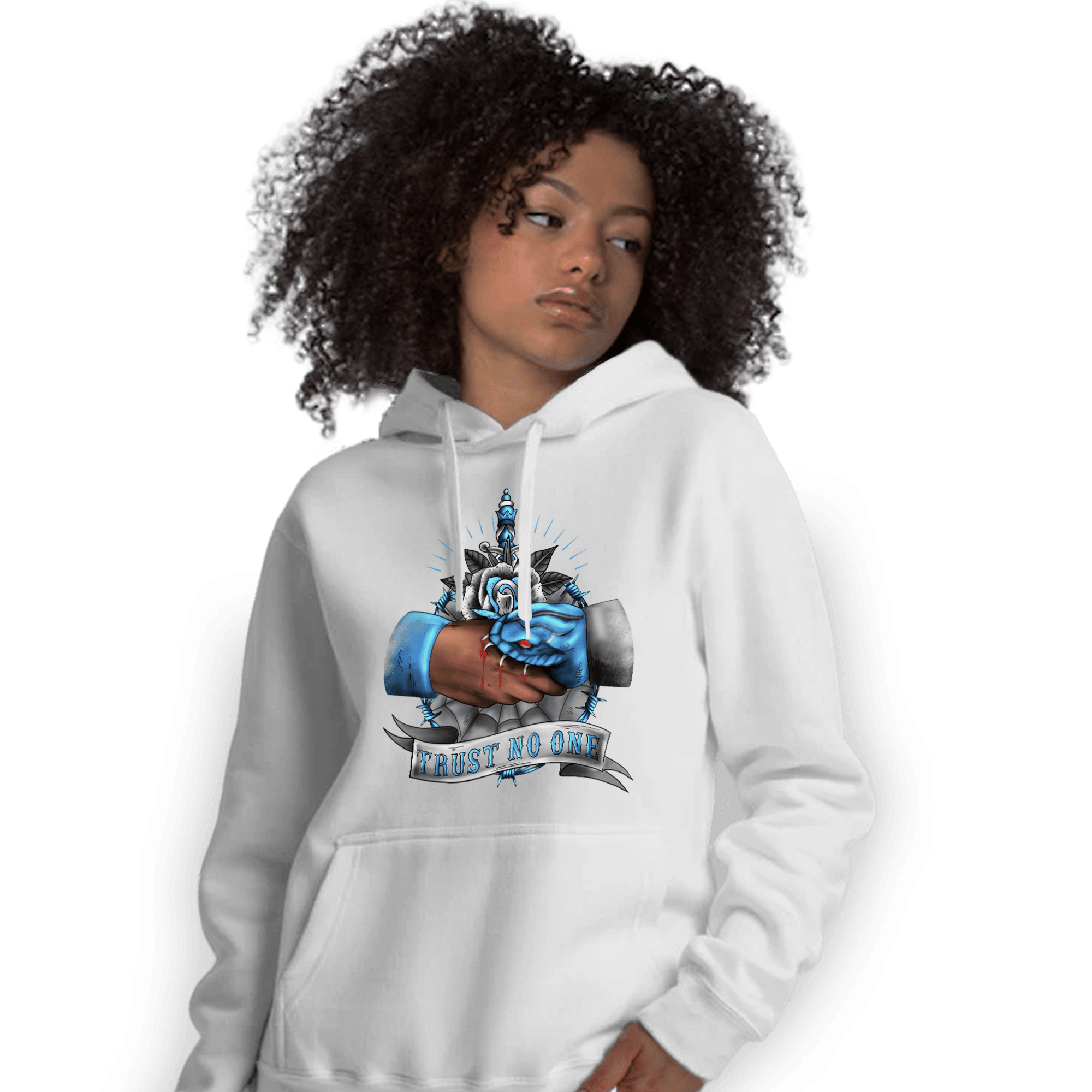 University Blue 5s Hoodie Match Trust No One Old School - NastyJamz