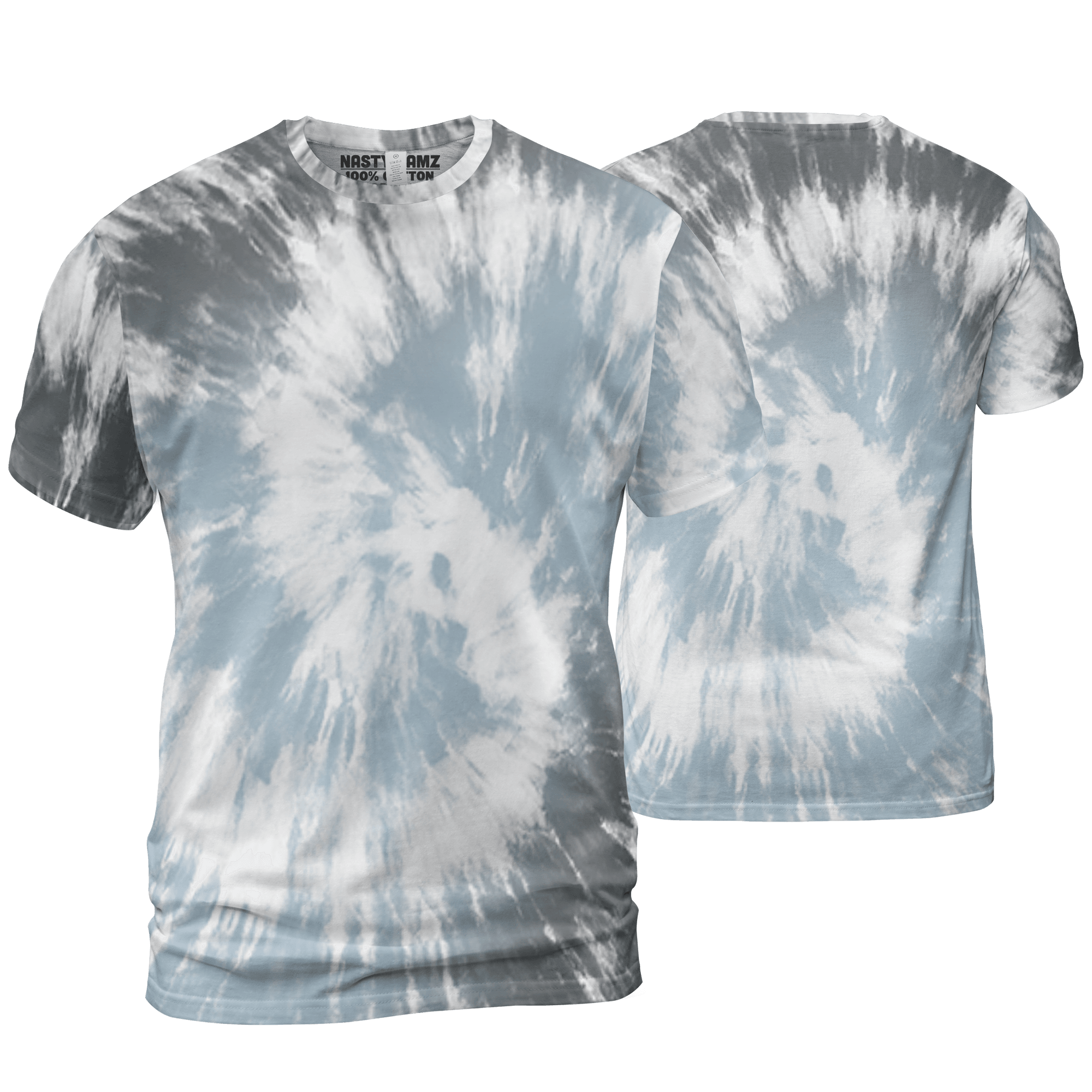 Blue Grey 13s T Shirt Match Tye Dye 3D All-Over Print Spiral - NastyJamz