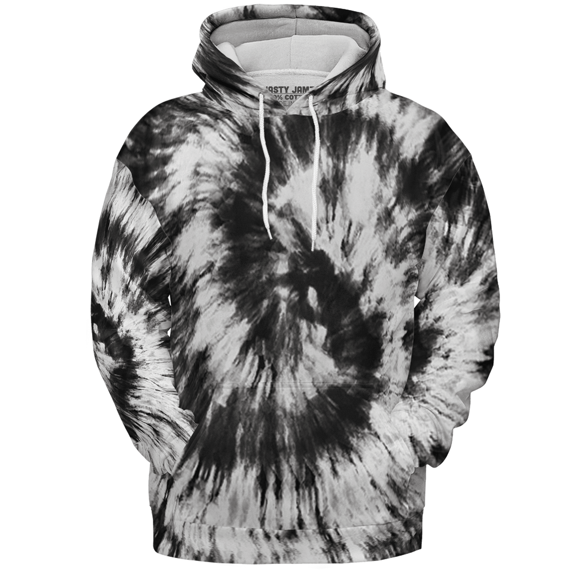 Retro High OG Black White 1s Hoodie Match Tye Dye 3D All-Over Print Spiral - NastyJamz