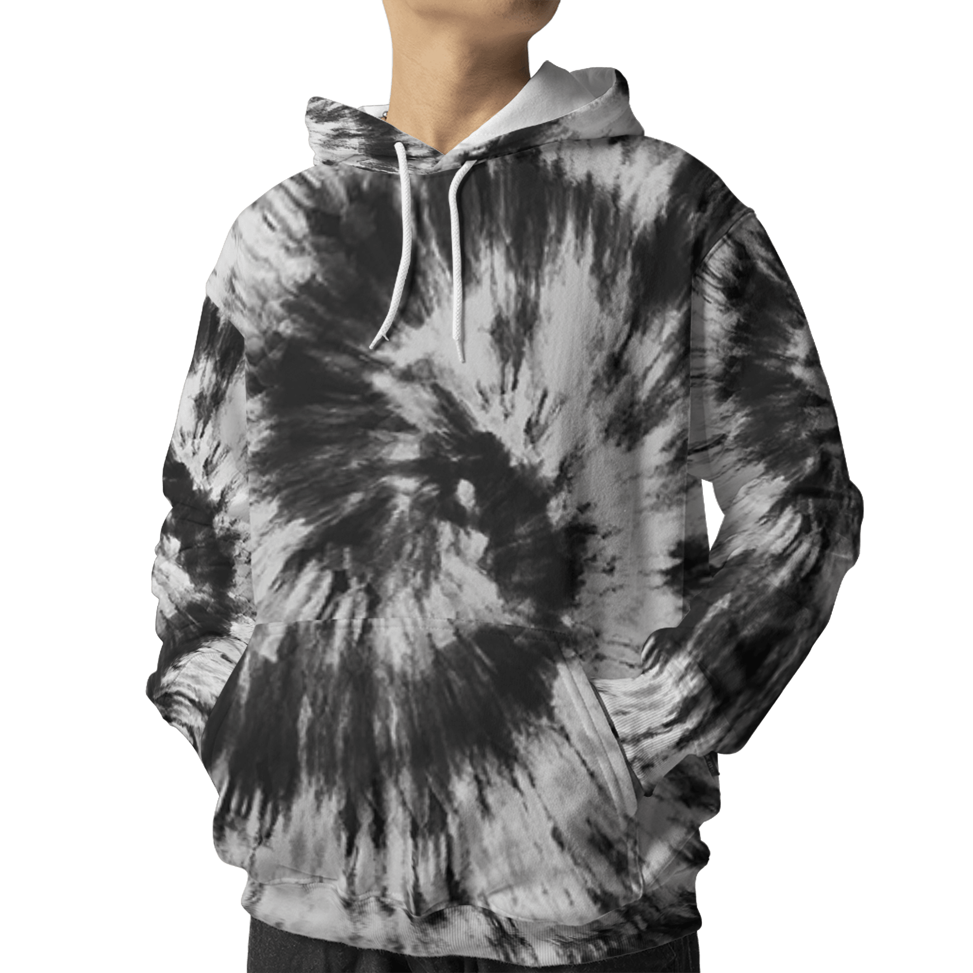 Retro High OG Black White 1s Hoodie Match Tye Dye 3D All-Over Print Spiral - NastyJamz