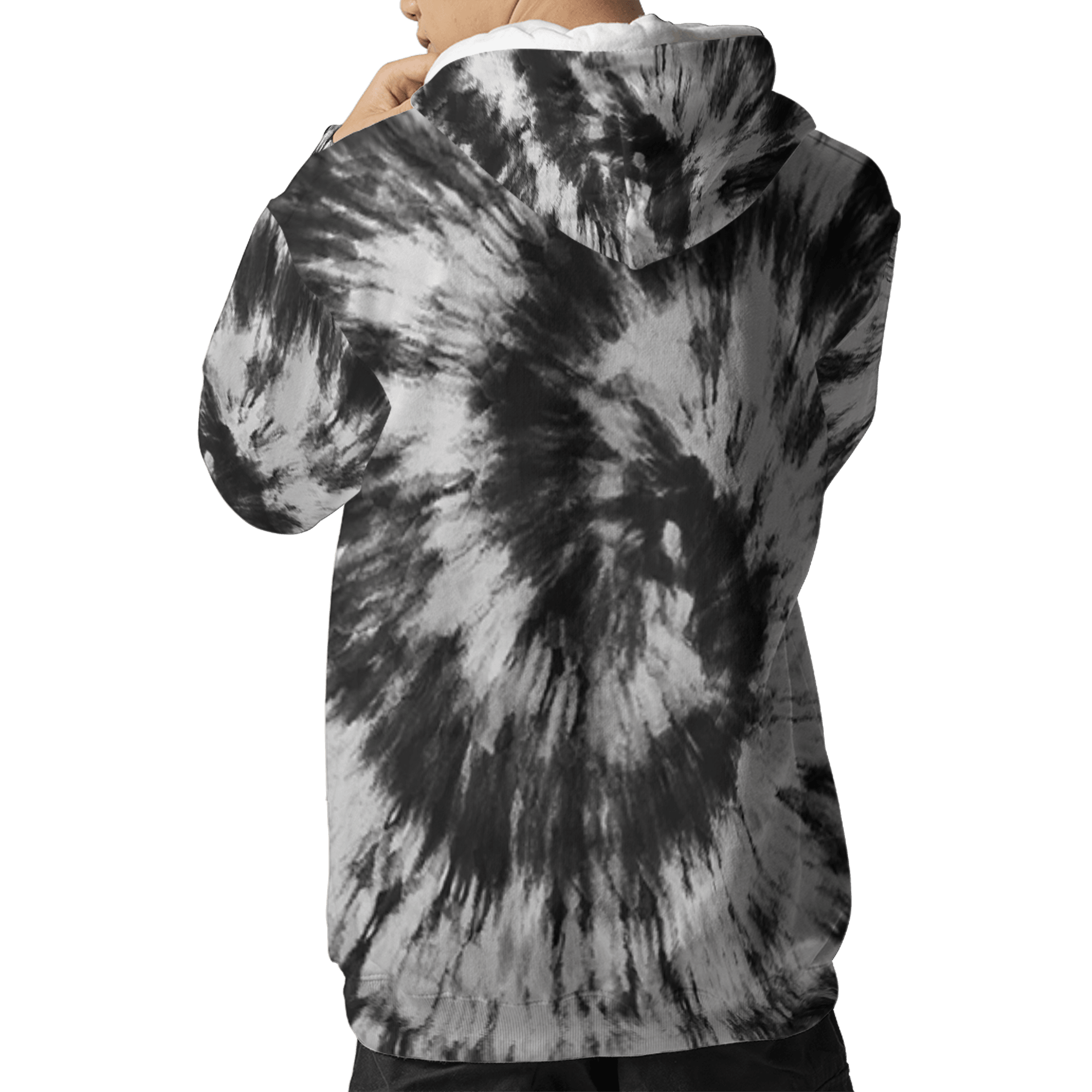 Retro High OG Black White 1s Hoodie Match Tye Dye 3D All-Over Print Spiral - NastyJamz