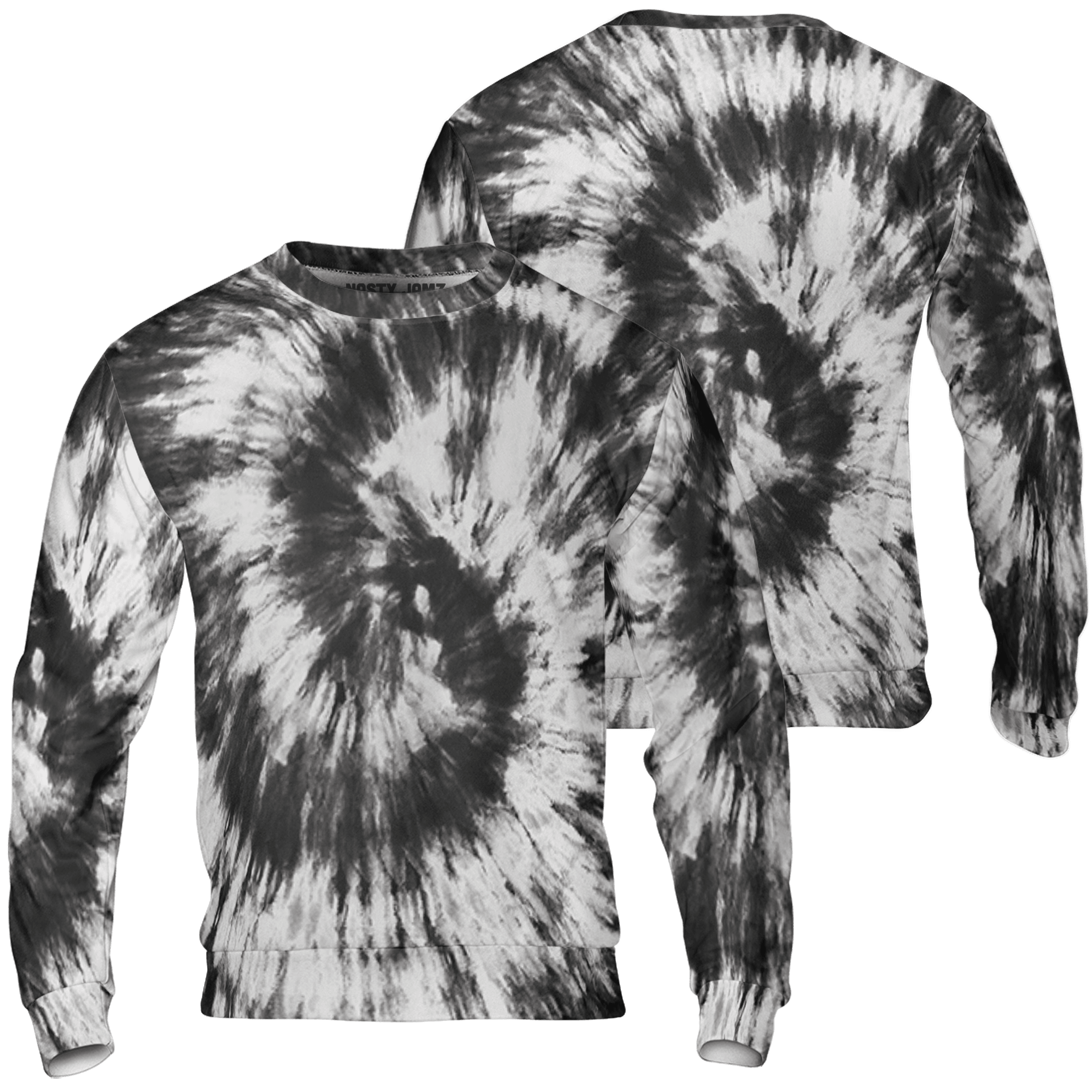 Retro High OG Black White 1s Sweatshirt Match Tye Dye 3D All-Over Print Spiral - NastyJamz