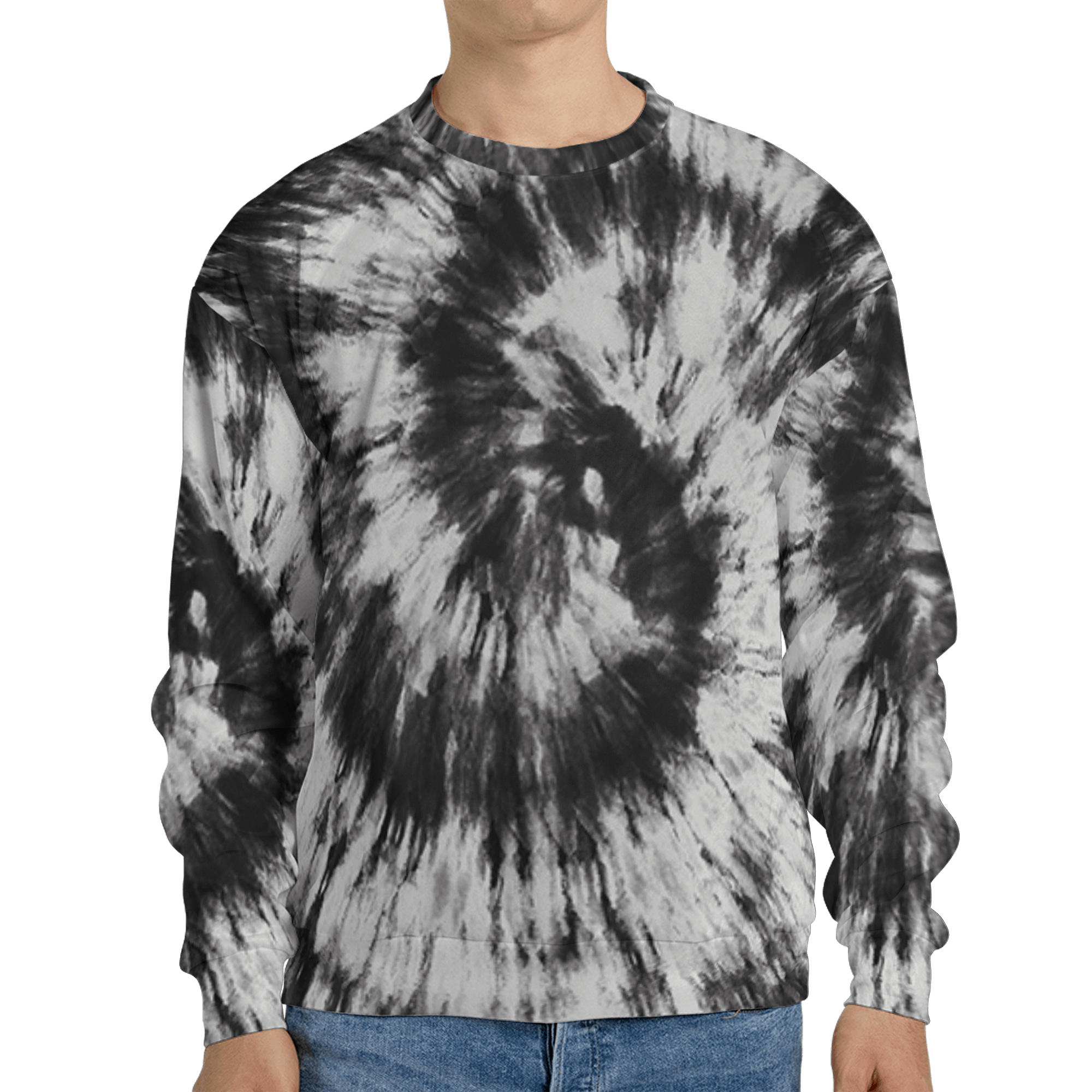 Retro High OG Black White 1s Sweatshirt Match Tye Dye 3D All-Over Print Spiral - NastyJamz