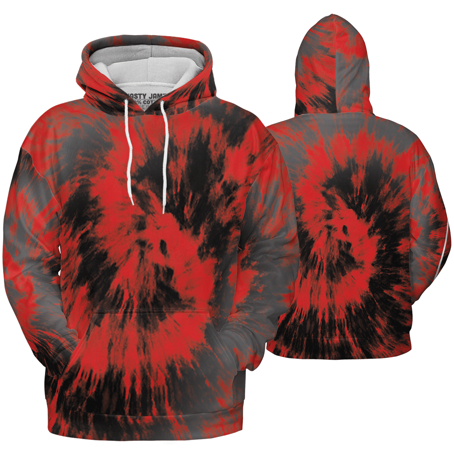 Bred Reimagined 4s Hoodie Match Tye Dye 3D All-Over Print Spiral - NastyJamz