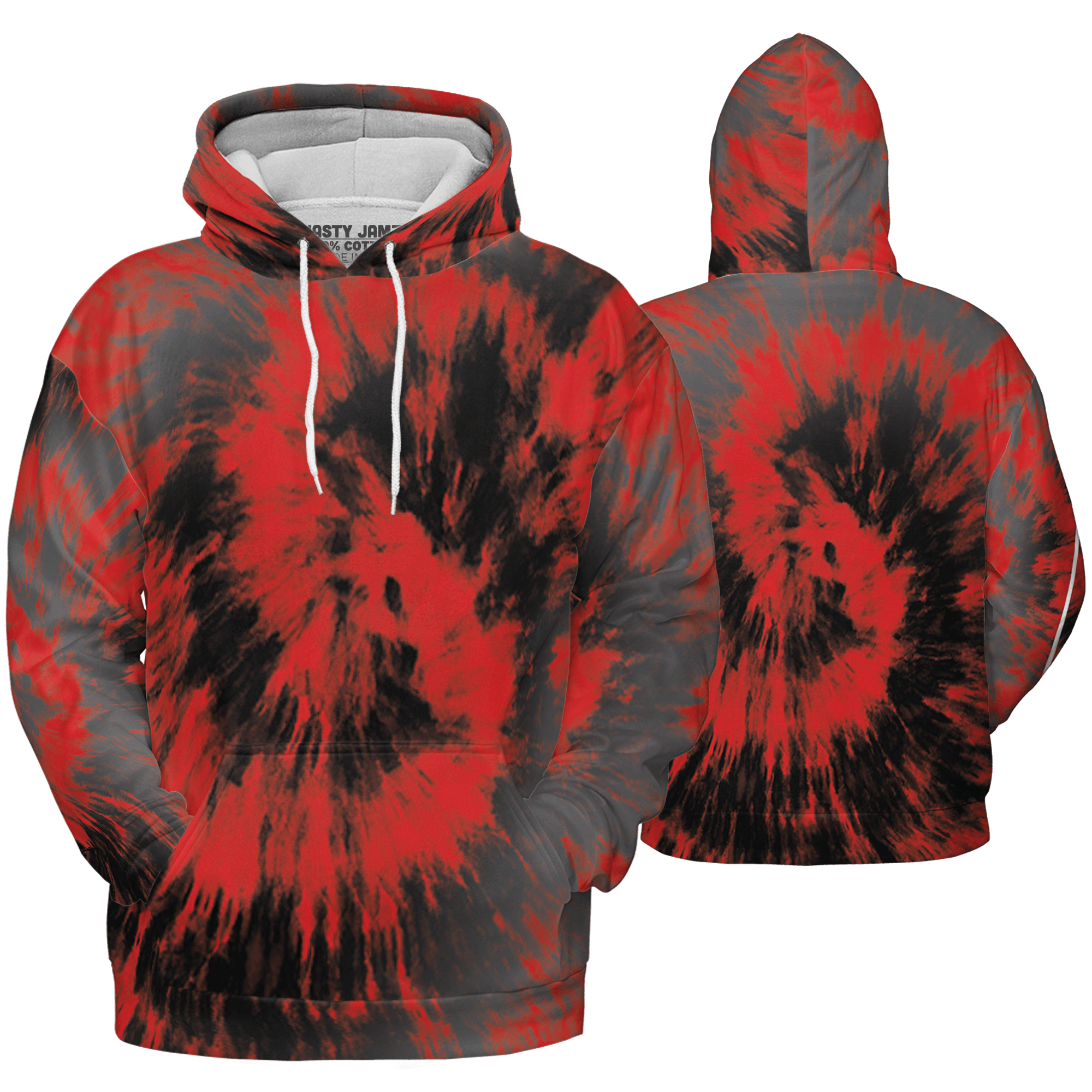 Bred Reimagined 4s Hoodie Match Tye Dye 3D All-Over Print Spiral - NastyJamz