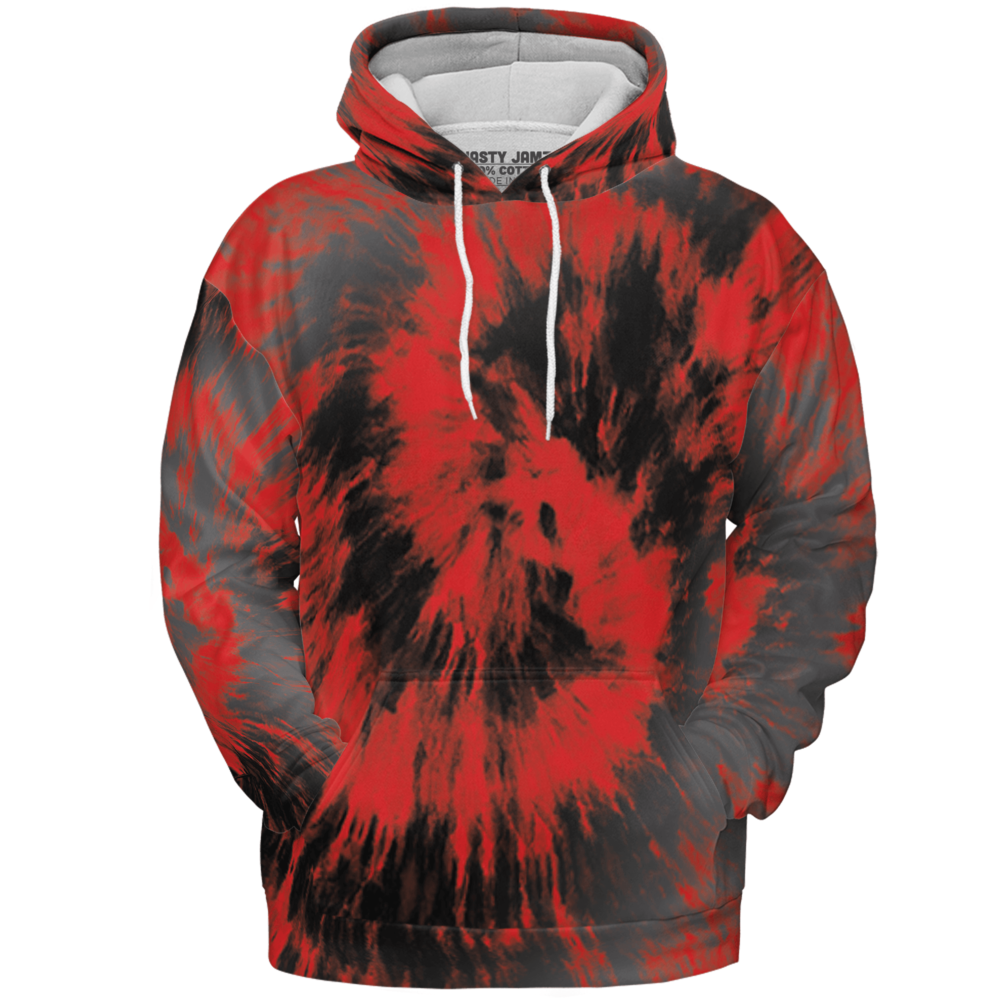 Bred Reimagined 4s Hoodie Match Tye Dye 3D All-Over Print Spiral - NastyJamz