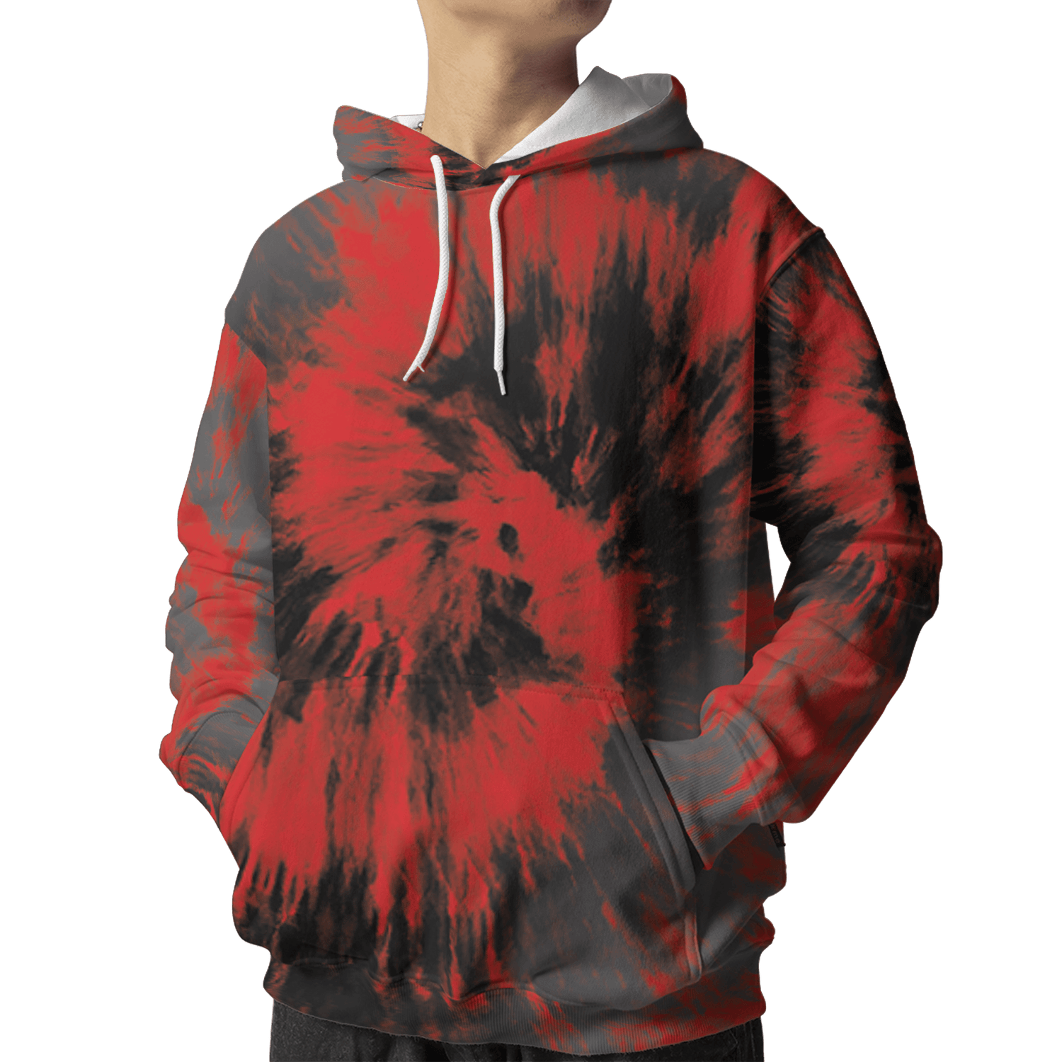 Bred Reimagined 4s Hoodie Match Tye Dye 3D All-Over Print Spiral - NastyJamz