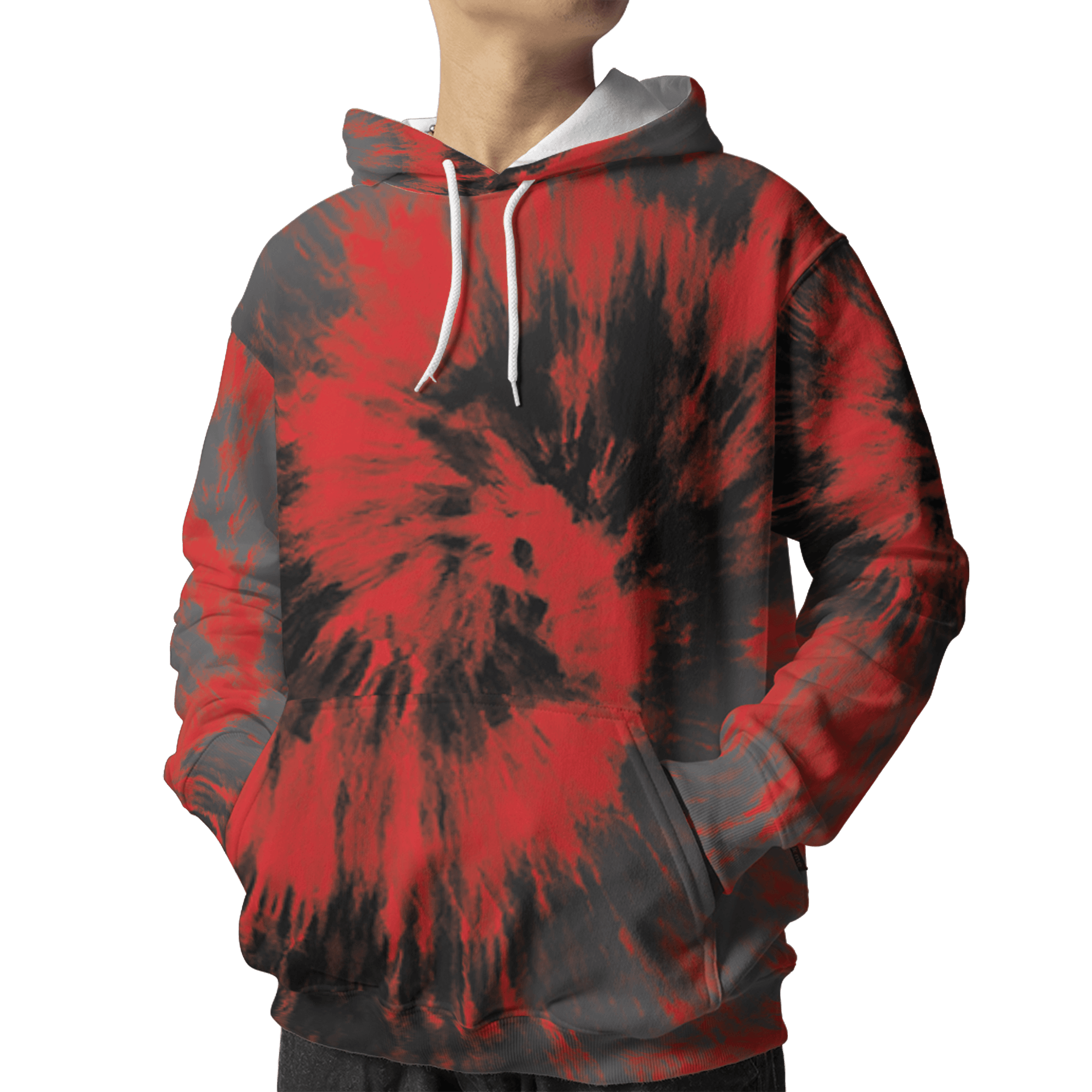 Bred Reimagined 4s Hoodie Match Tye Dye 3D All-Over Print Spiral - NastyJamz