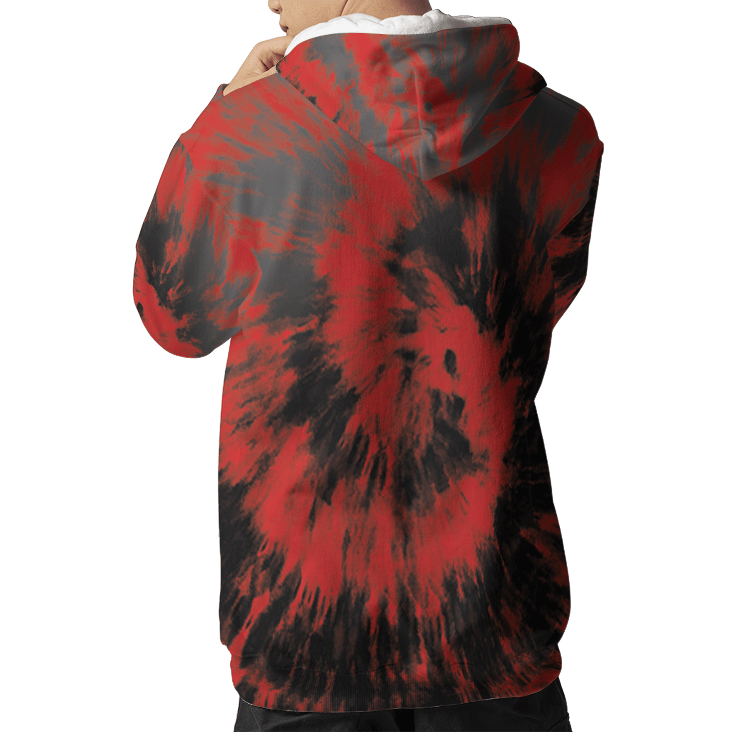 Bred Reimagined 4s Hoodie Match Tye Dye 3D All-Over Print Spiral - NastyJamz